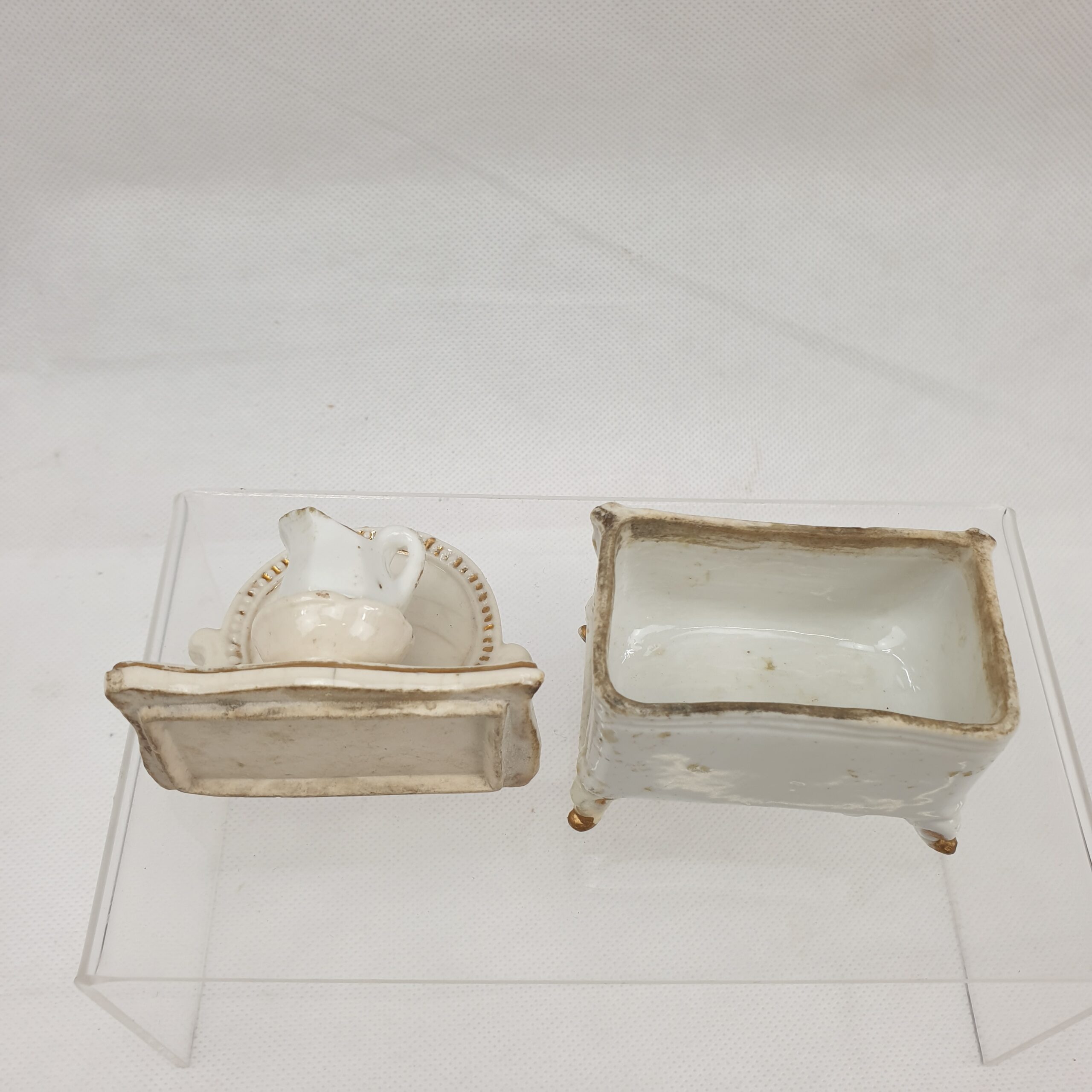 Victorian Staffordshire Trinket Box In The Form Of A Dresser And Jug - Image 2