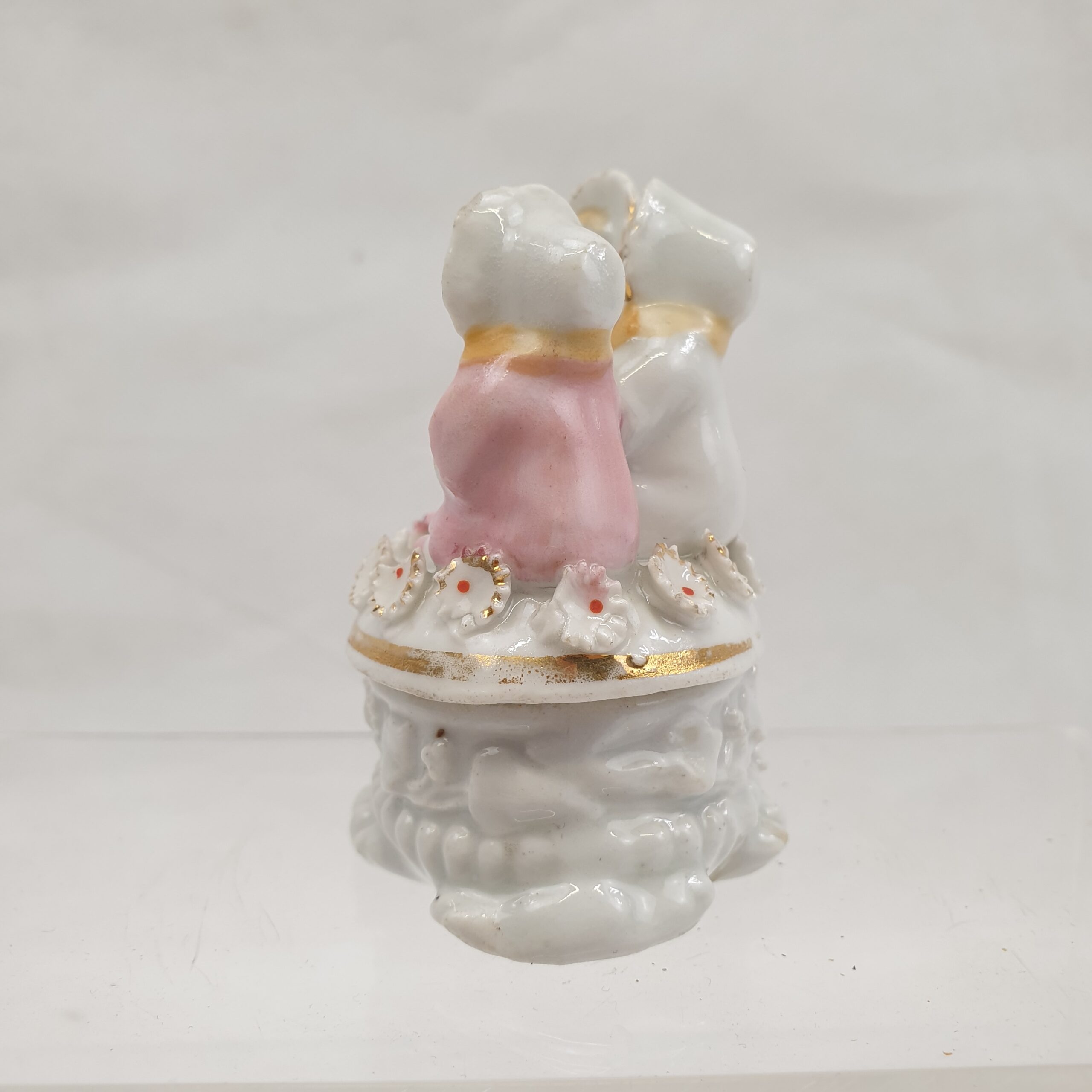 Victorian Staffordshire Trinket Box In The Form Of 3 Young Girls - Image 10