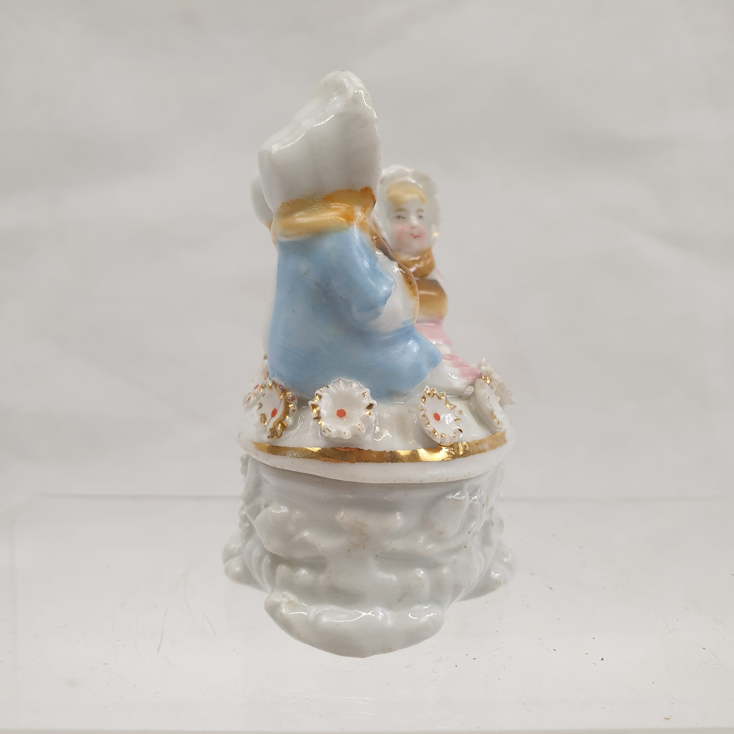 Victorian Staffordshire Trinket Box In The Form Of 3 Young Girls - Image 8