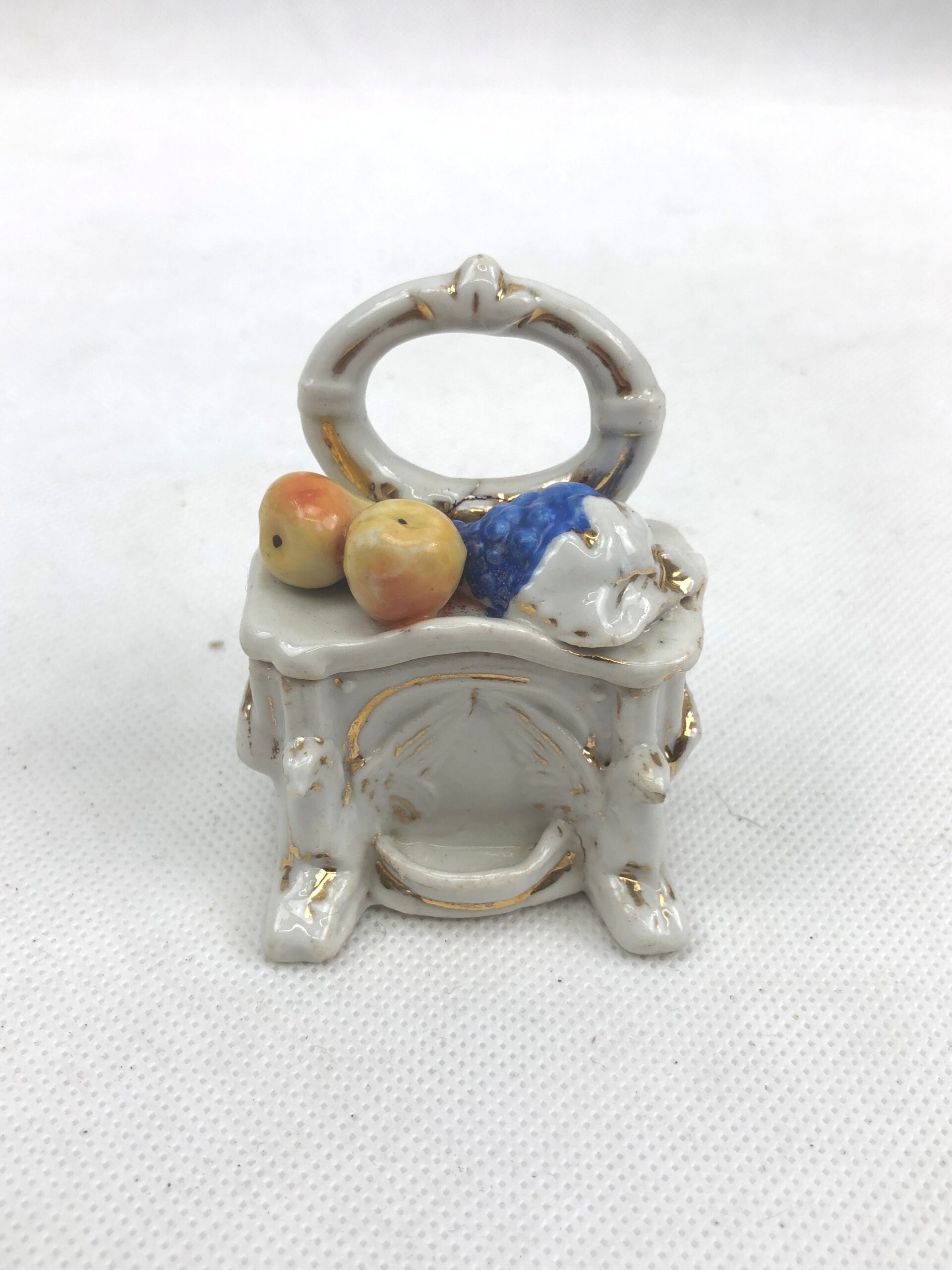 Victorian Staffordshire Trinket Box Of Fruit On A Desk - Image 2
