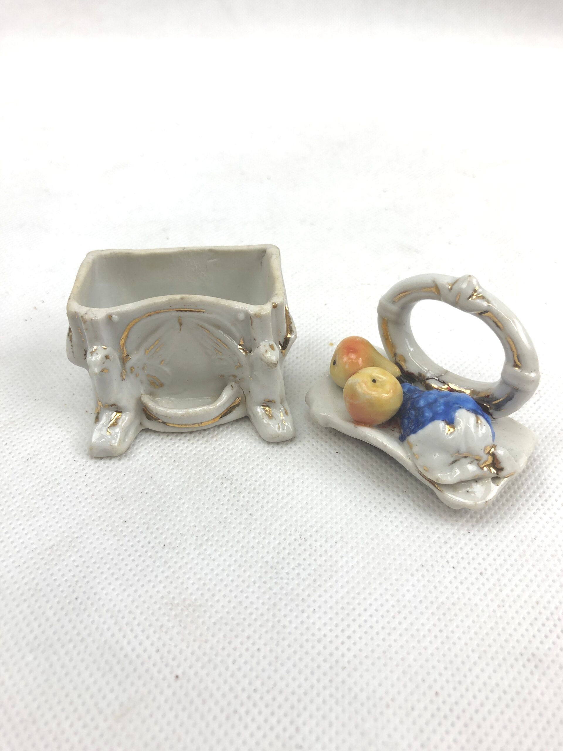 Victorian Staffordshire Trinket Box Of Fruit On A Desk - Image 3