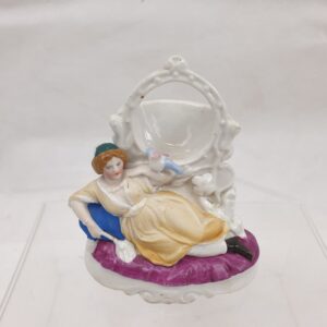 Victorian Staffordshire Watch Holder With Reclining Lady