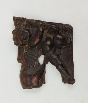 17th Century Oak Wood Carving Of A Cherub
