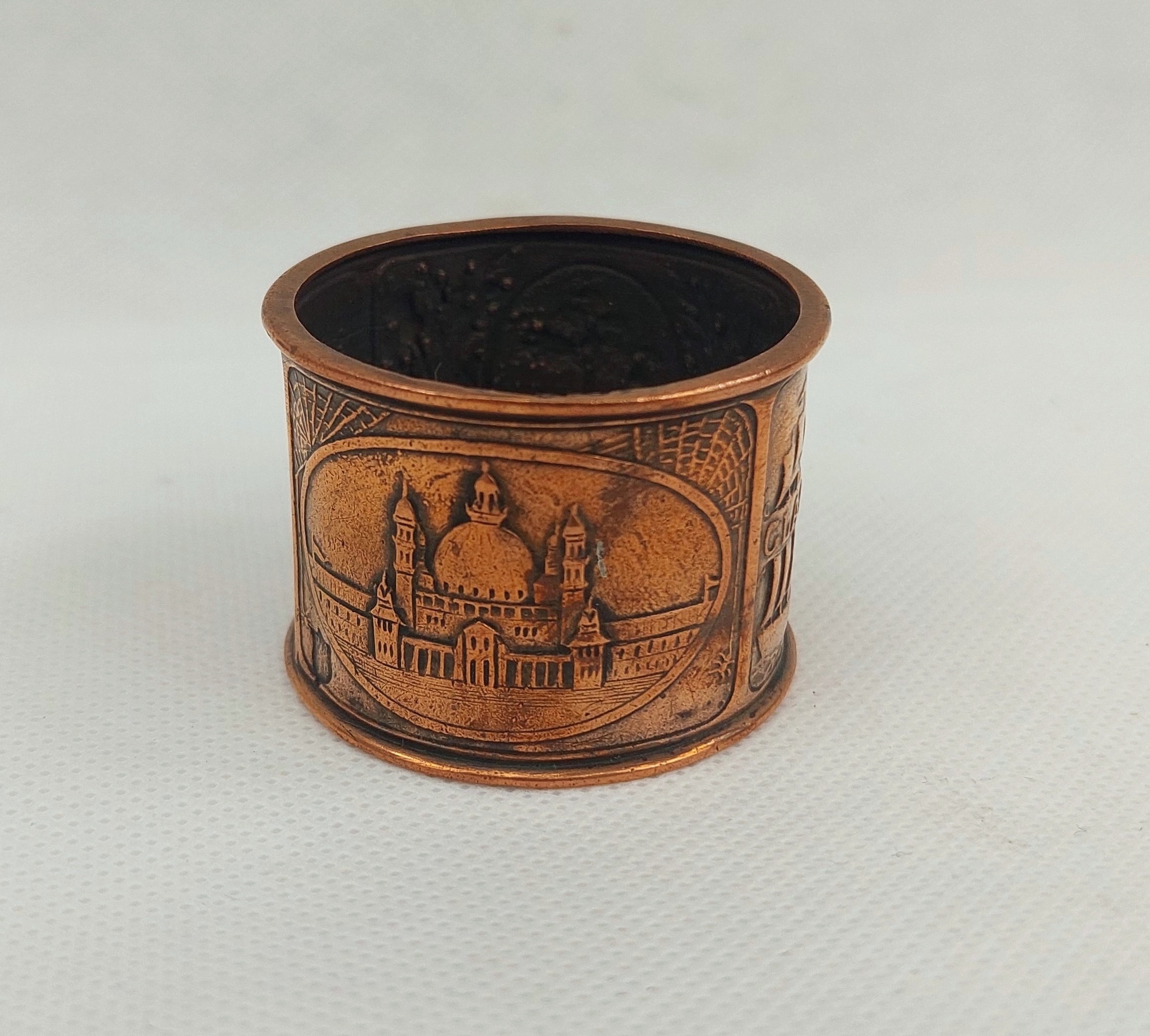 1901 Art Nouveau Glasgow Copper Napkin Ring - Image 4