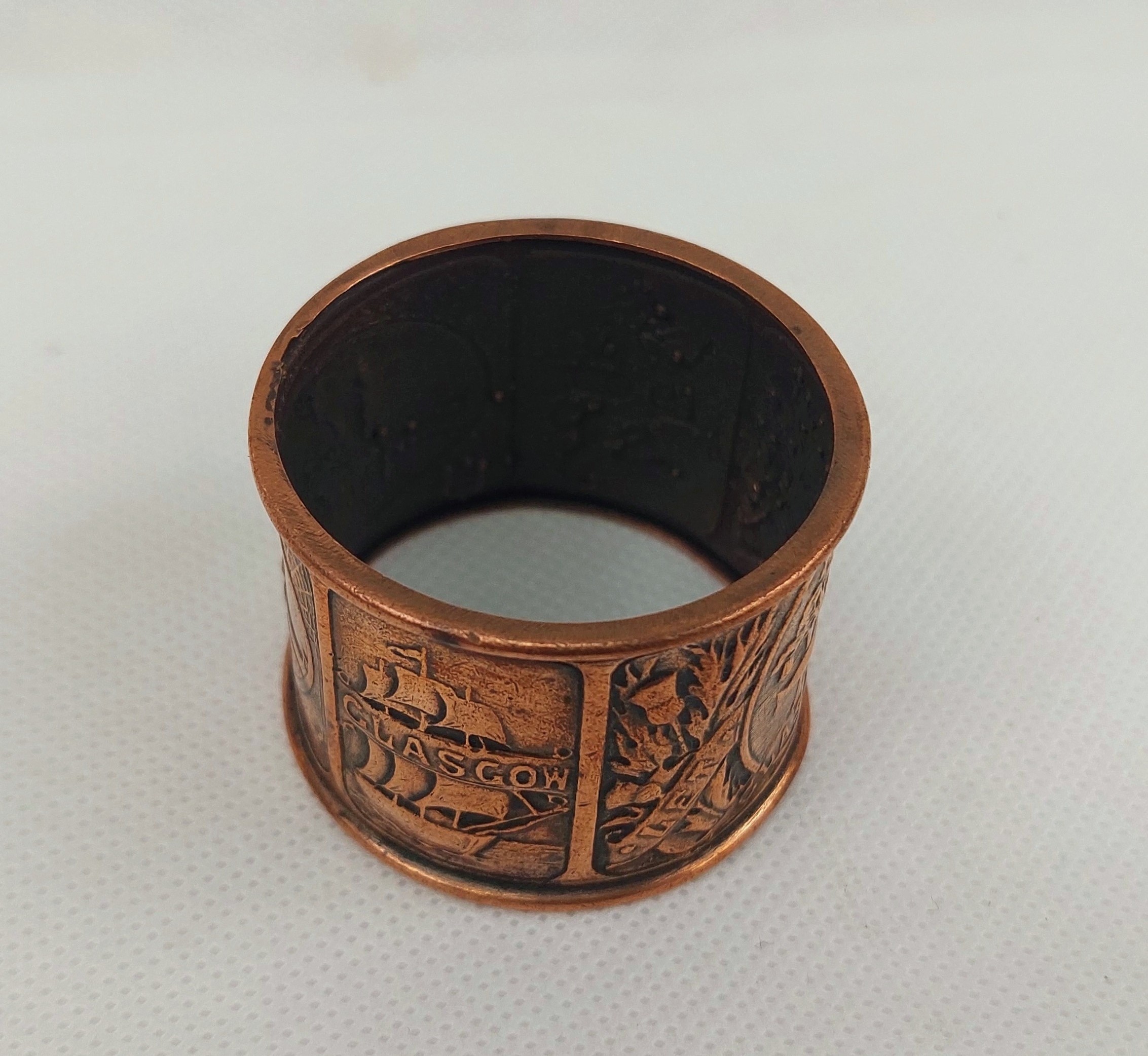 1901 Art Nouveau Glasgow Copper Napkin Ring - Image 2