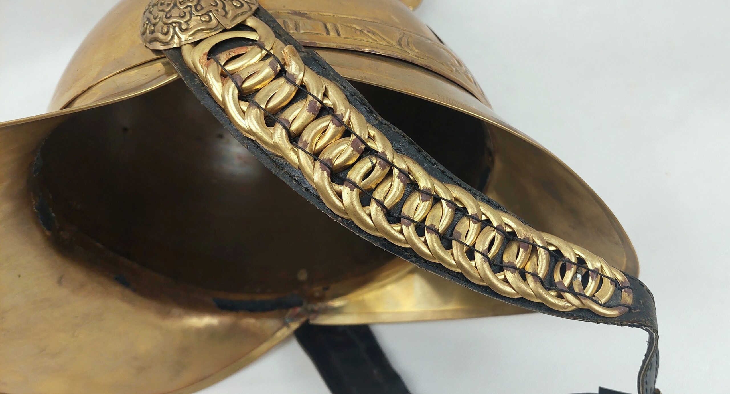 Australian New South Wales Merryweather Pattern Brass Firemans Helmet - Image 14