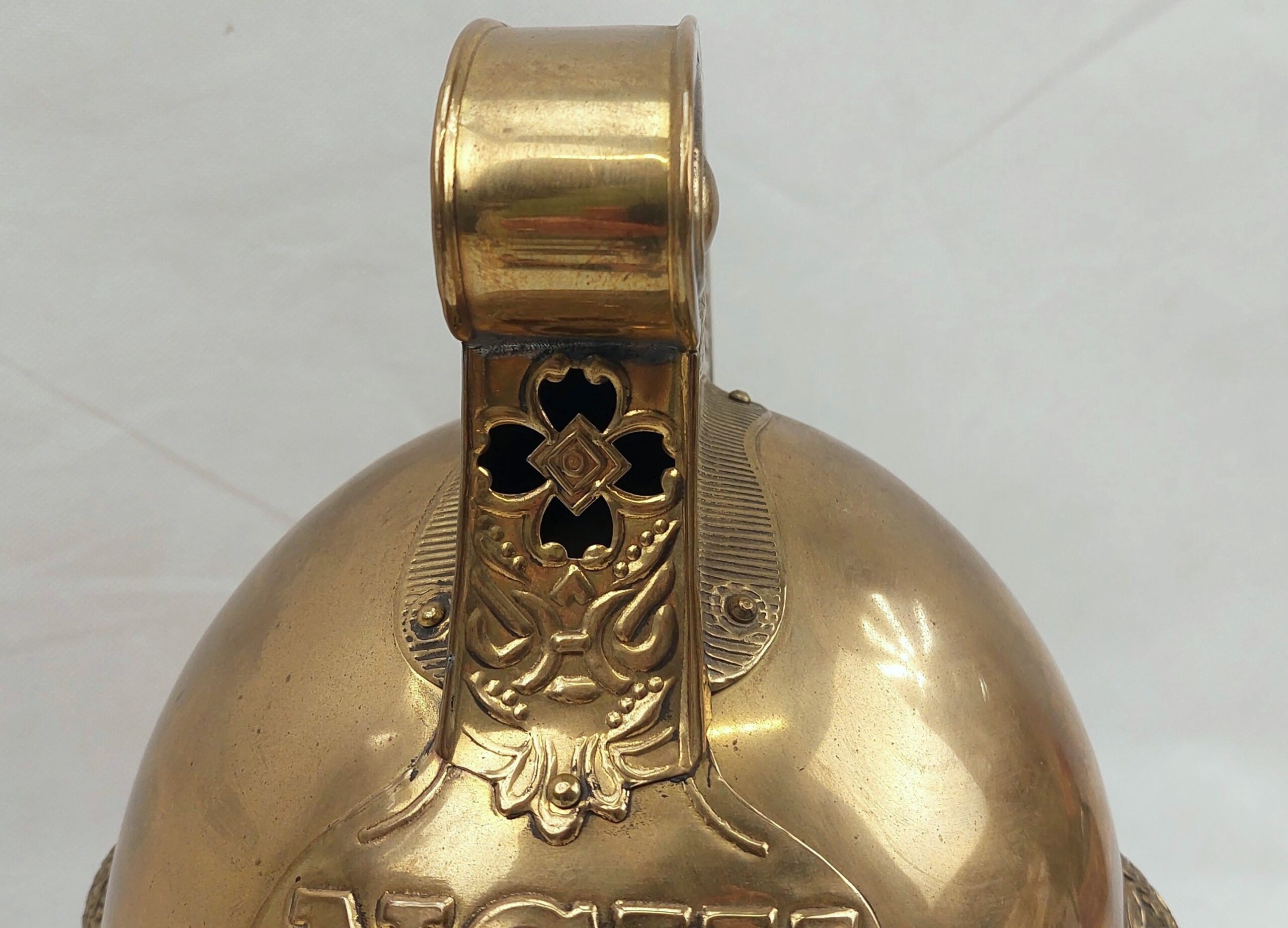 Australian New South Wales Merryweather Pattern Brass Firemans Helmet - Image 7