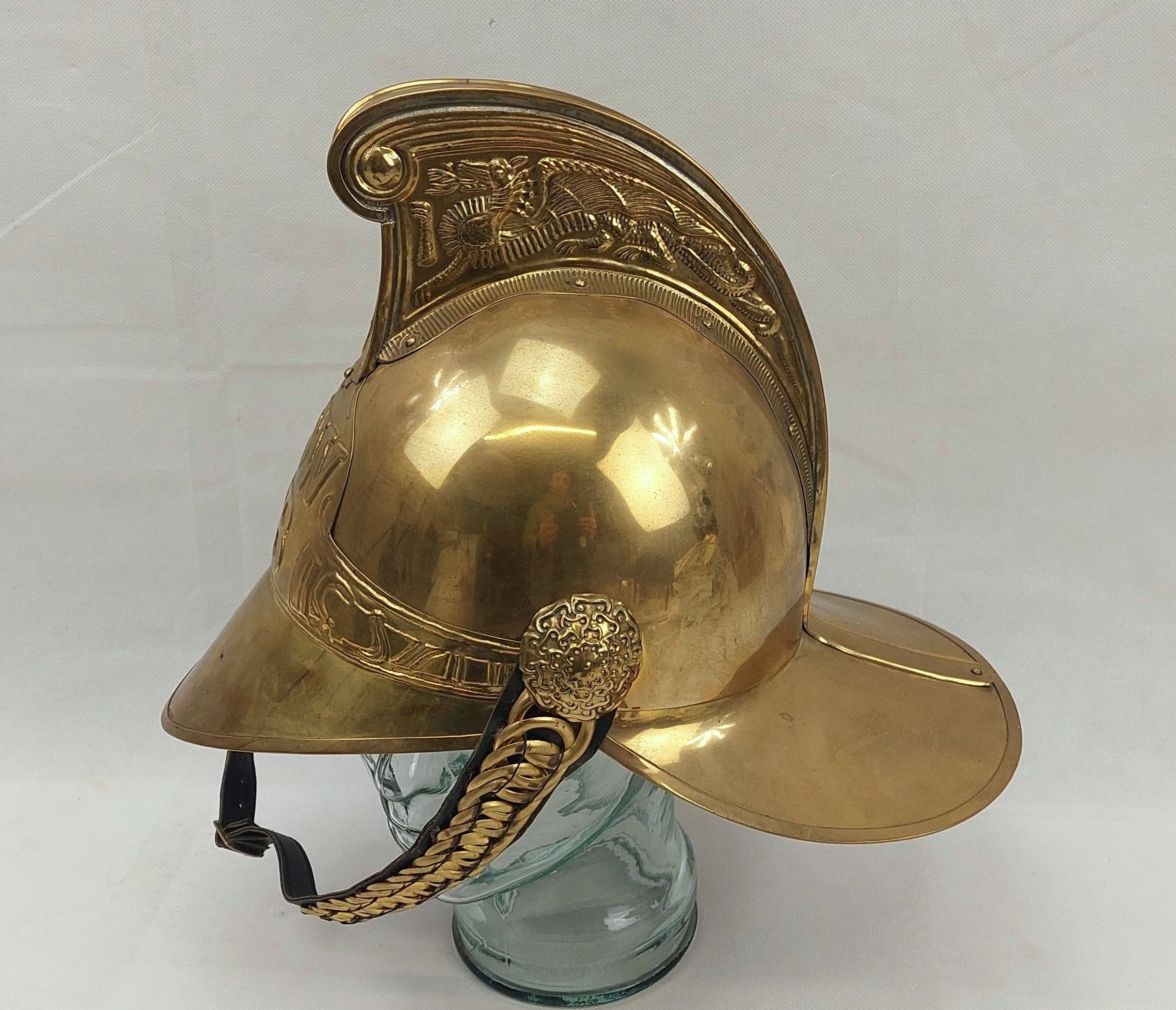 Australian New South Wales Merryweather Pattern Brass Firemans Helmet - Image 5