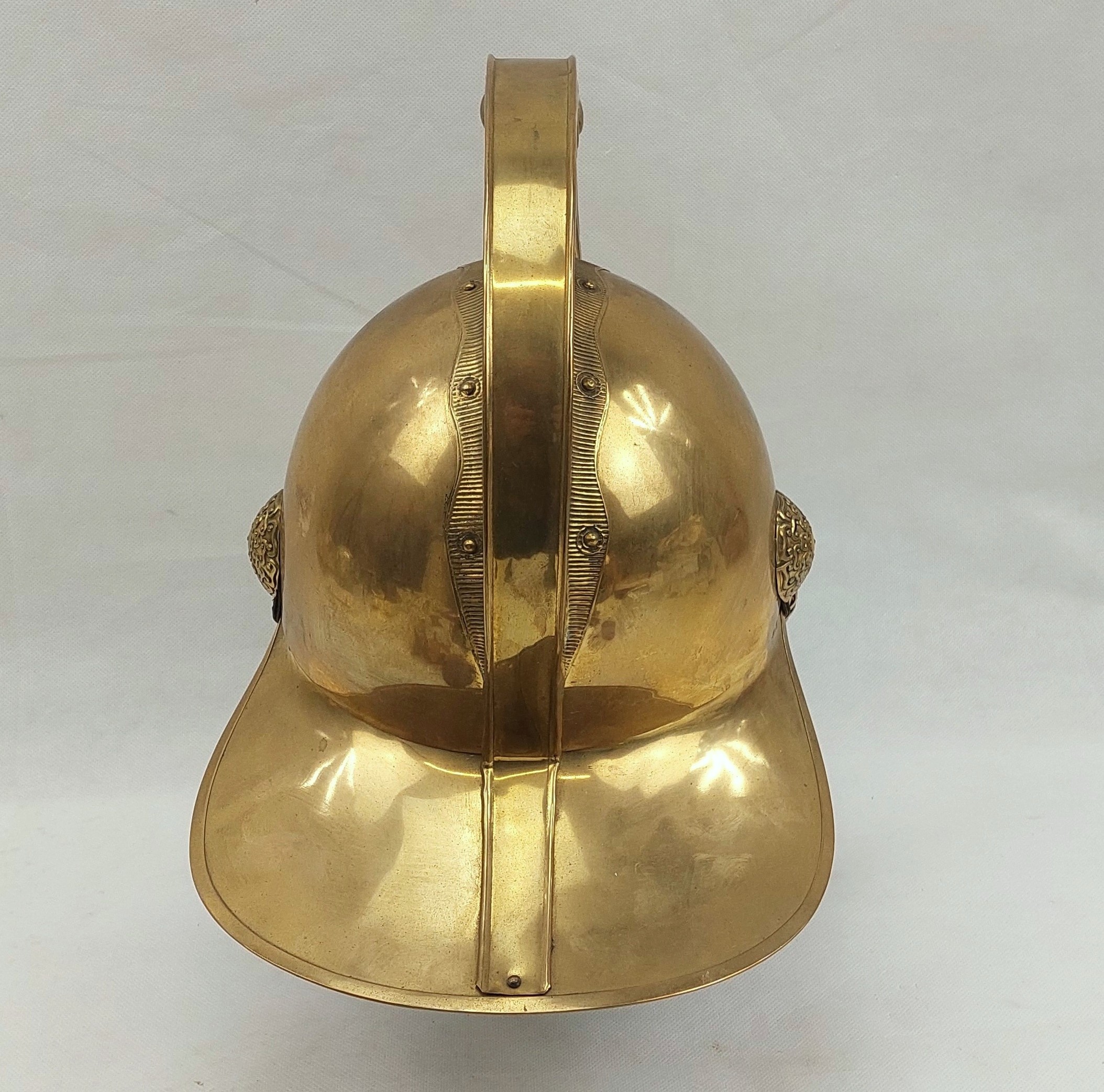 Australian New South Wales Merryweather Pattern Brass Firemans Helmet - Image 3