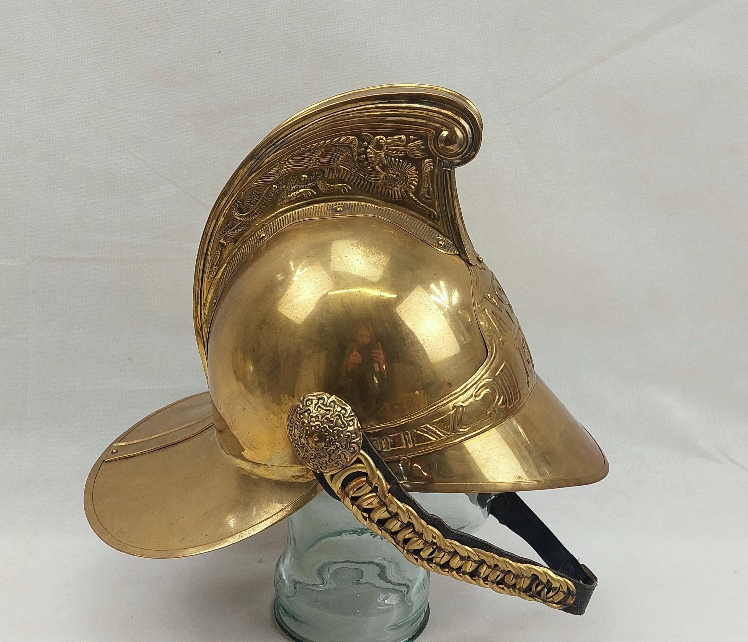 Australian New South Wales Merryweather Pattern Brass Firemans Helmet - Image 2
