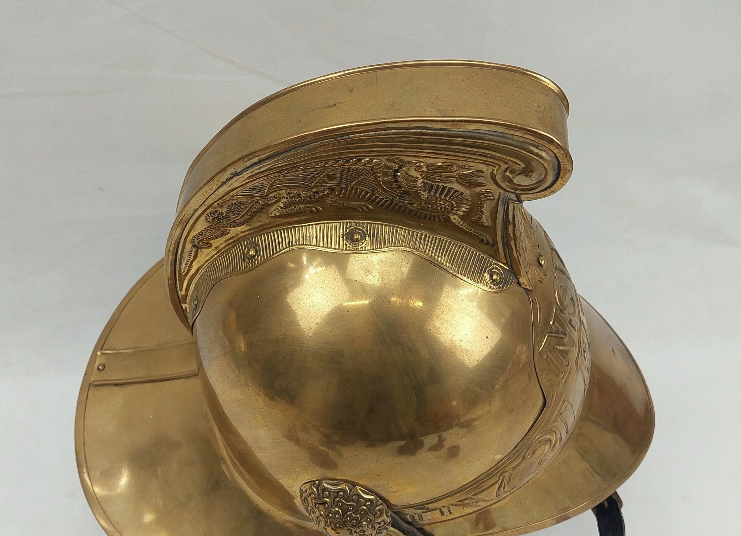 Australian New South Wales Merryweather Pattern Brass Firemans Helmet - Image 4