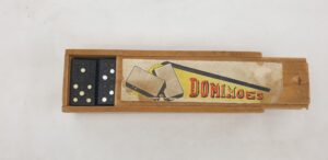 Complete Ebonised Wood Dominoes Set