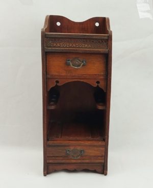Edwardian Oak Wall Hanging Smokers Cabinet