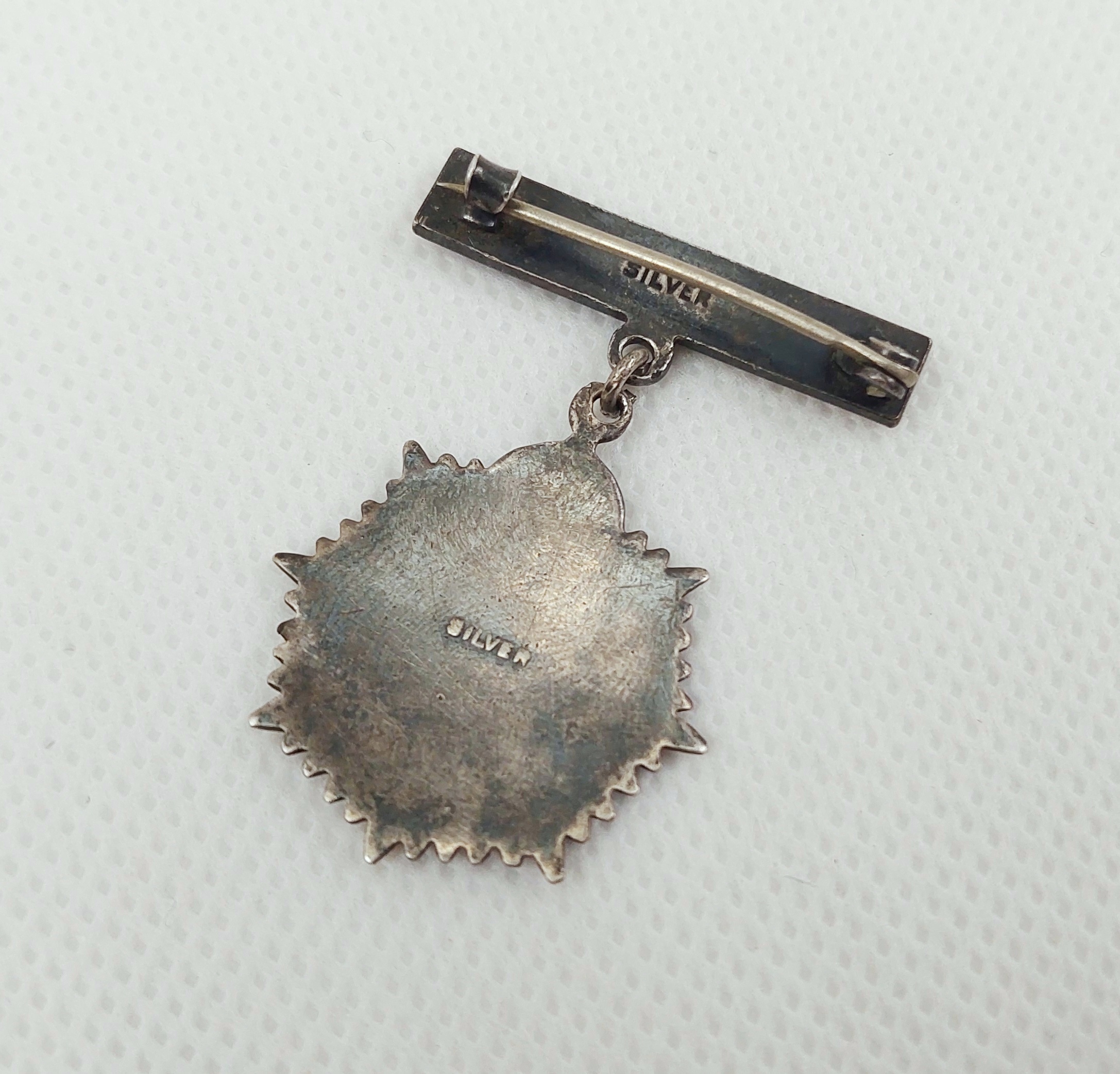 Sterling Silver & Enamel George VI Royal Army Service Corps Badge - Image 3