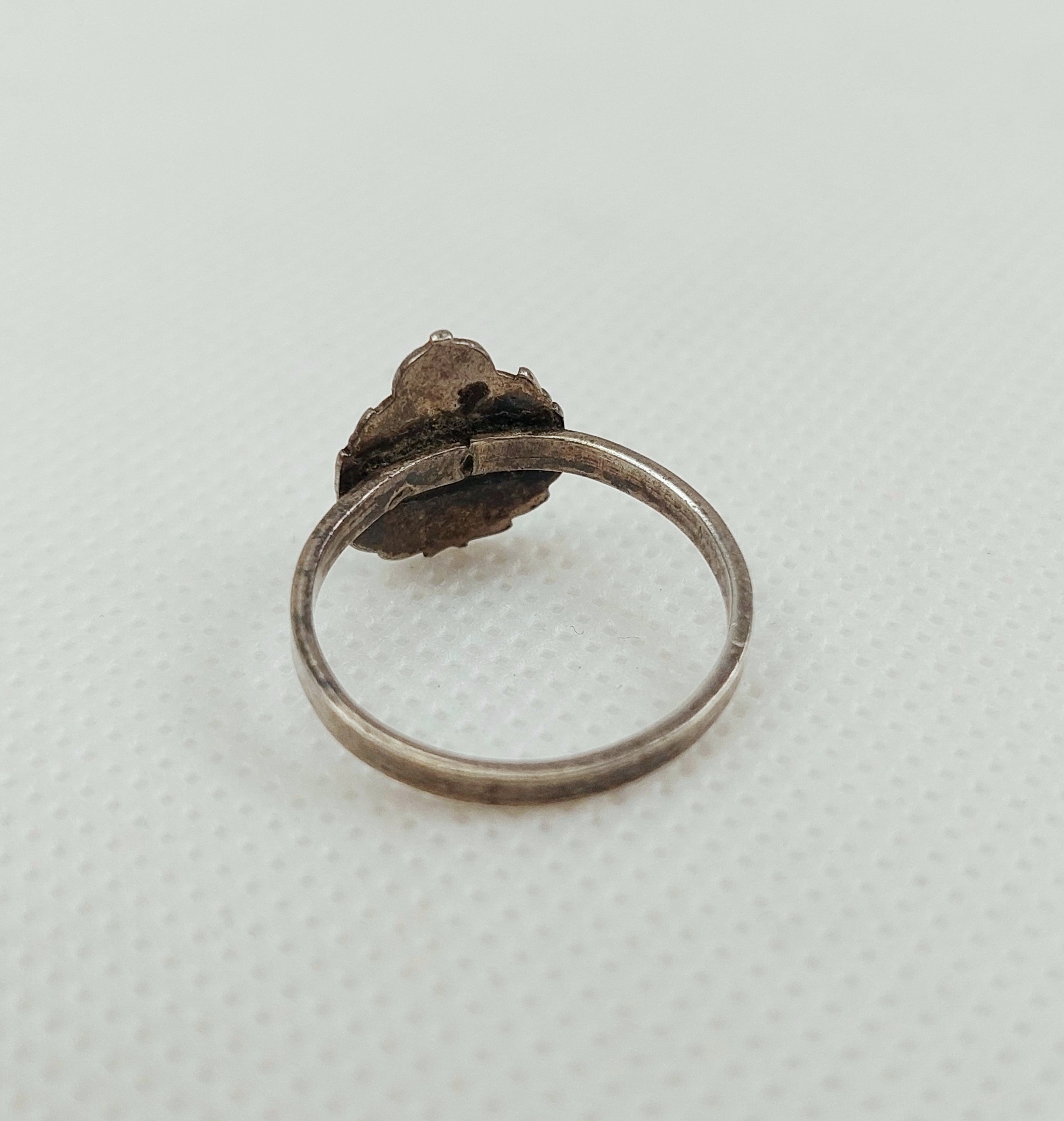 WW2 Sterling Silver & Enamel Auxiliary Territorial Service Ring - Image 2