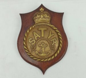 HMS Satyr (1916) Bronze Wardroom Badge R-Class Destroyer