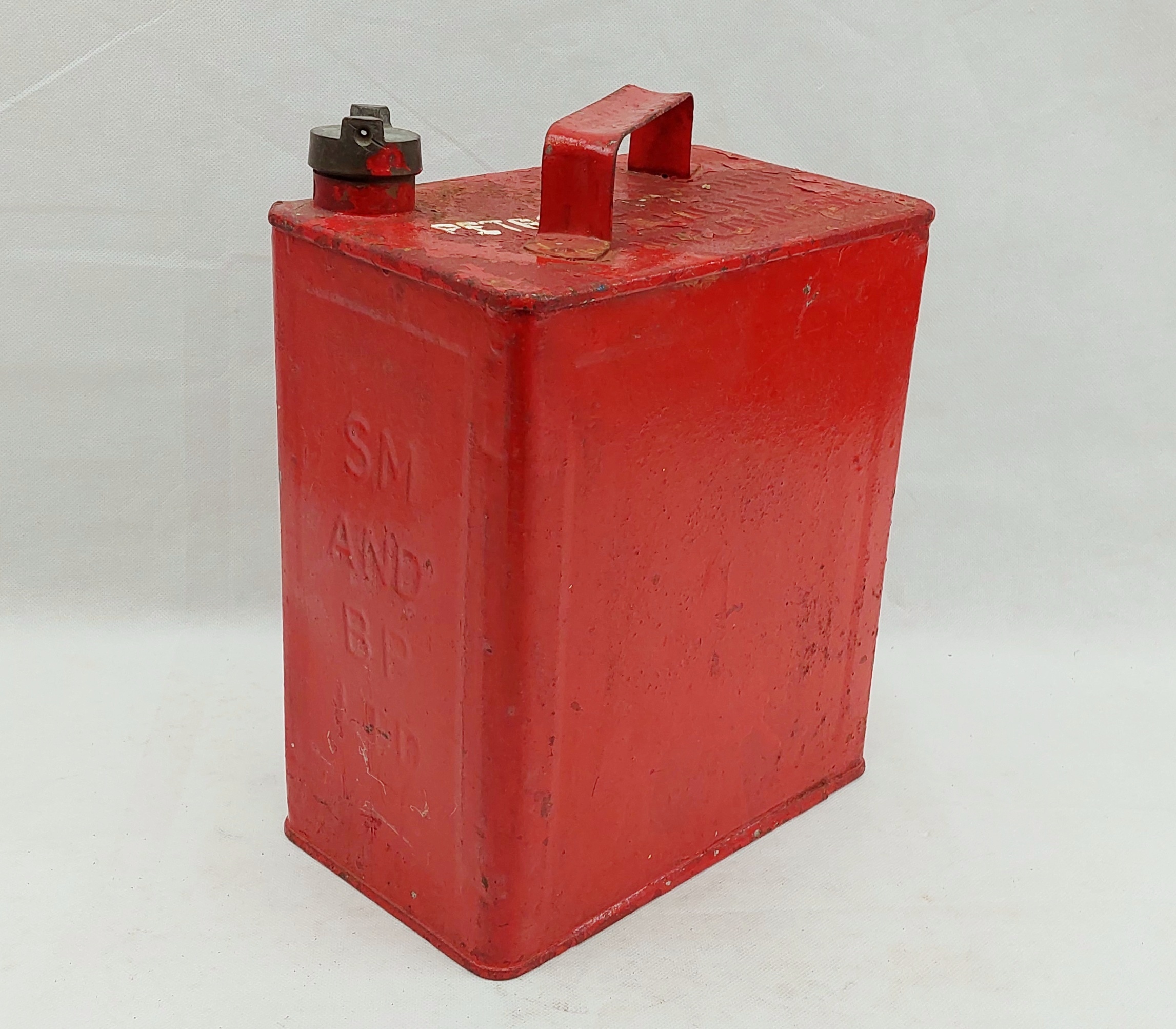 Vintage Red SM & BP Petrol Can