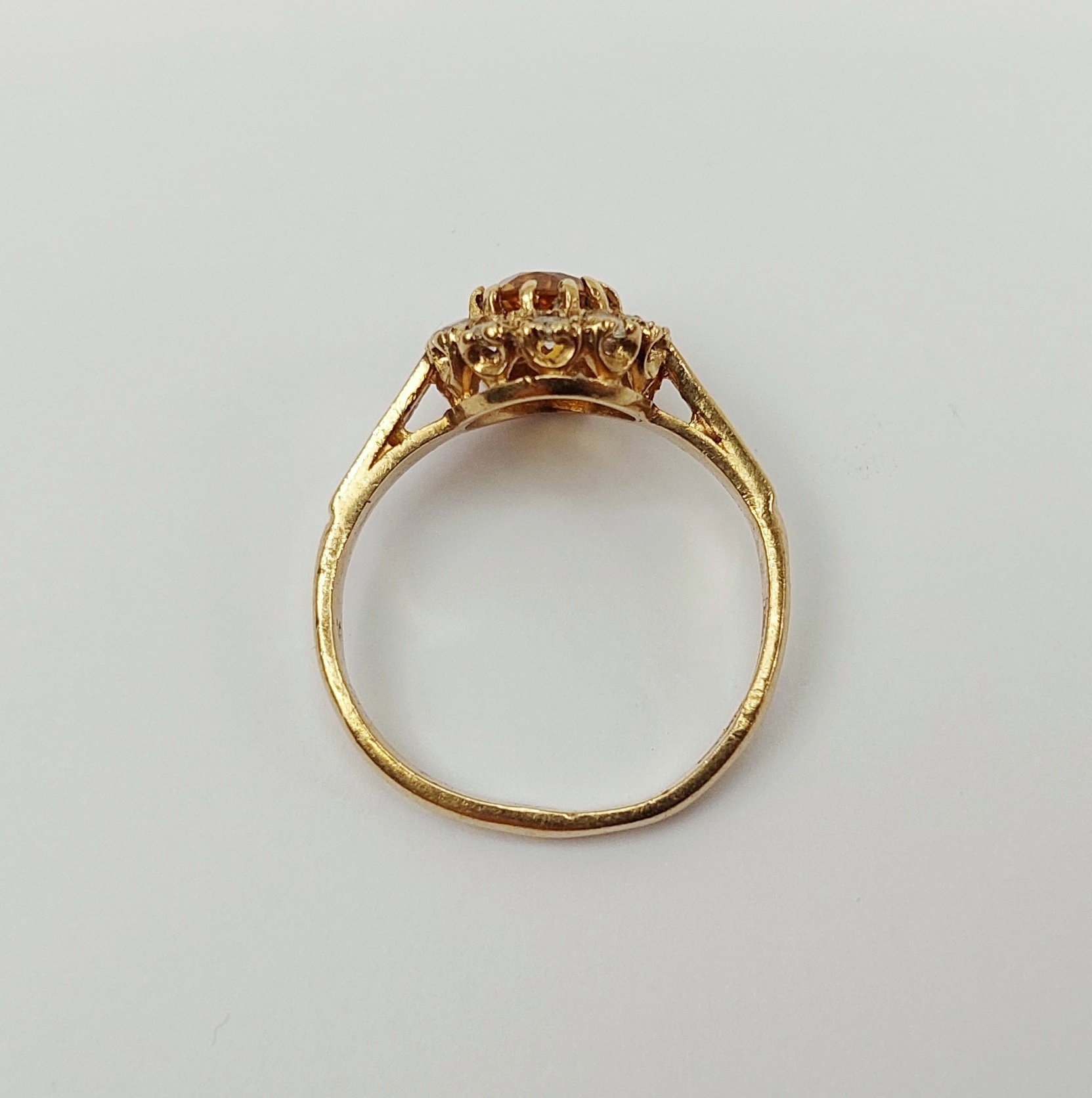 9ct Yellow Gold Citrine & Quartz Cluster Ring UK Size L, US 5.5 - Image 4