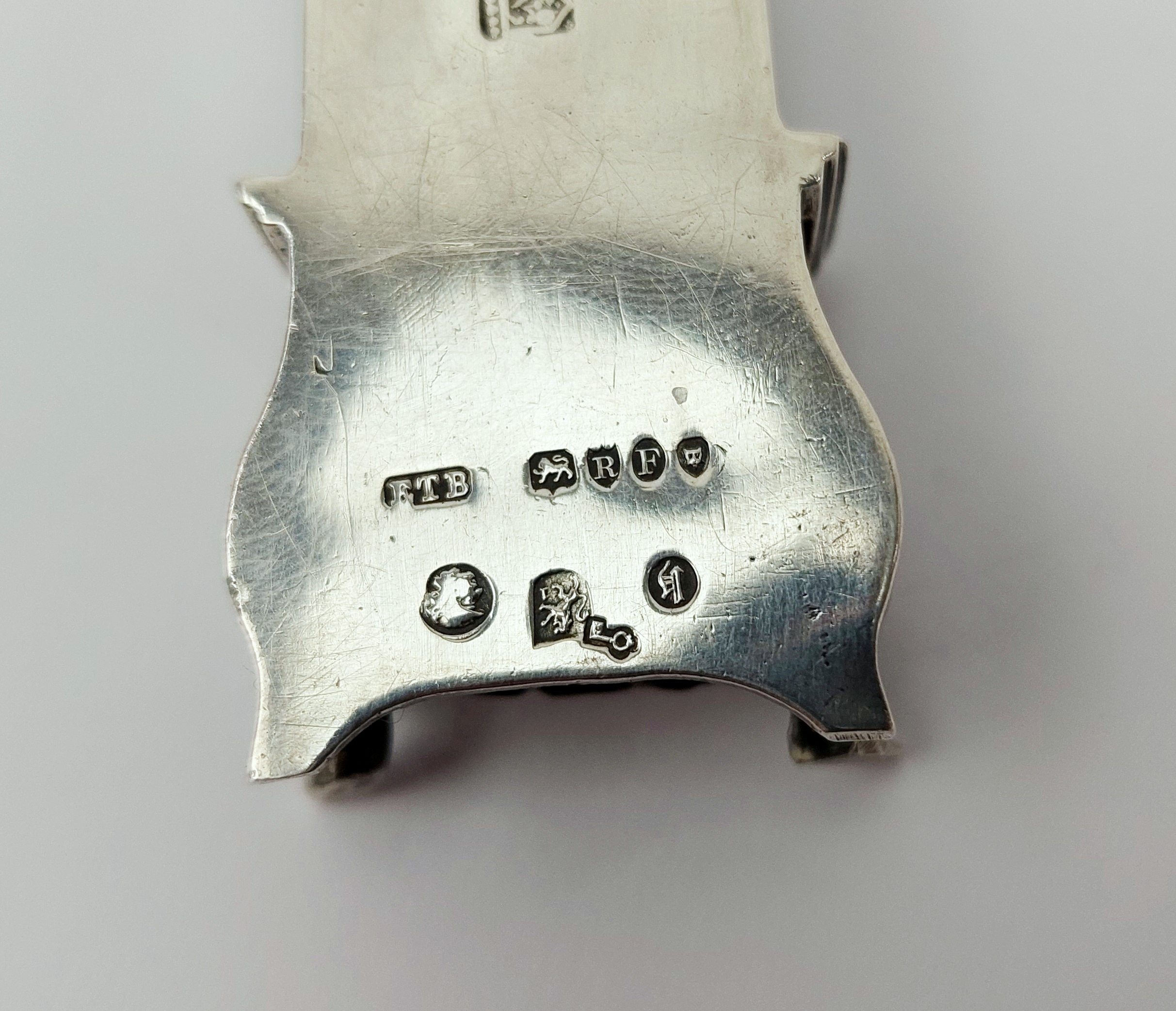 Miniature Sterling Silver Long Case Clock Ornament c1845 - Image 8