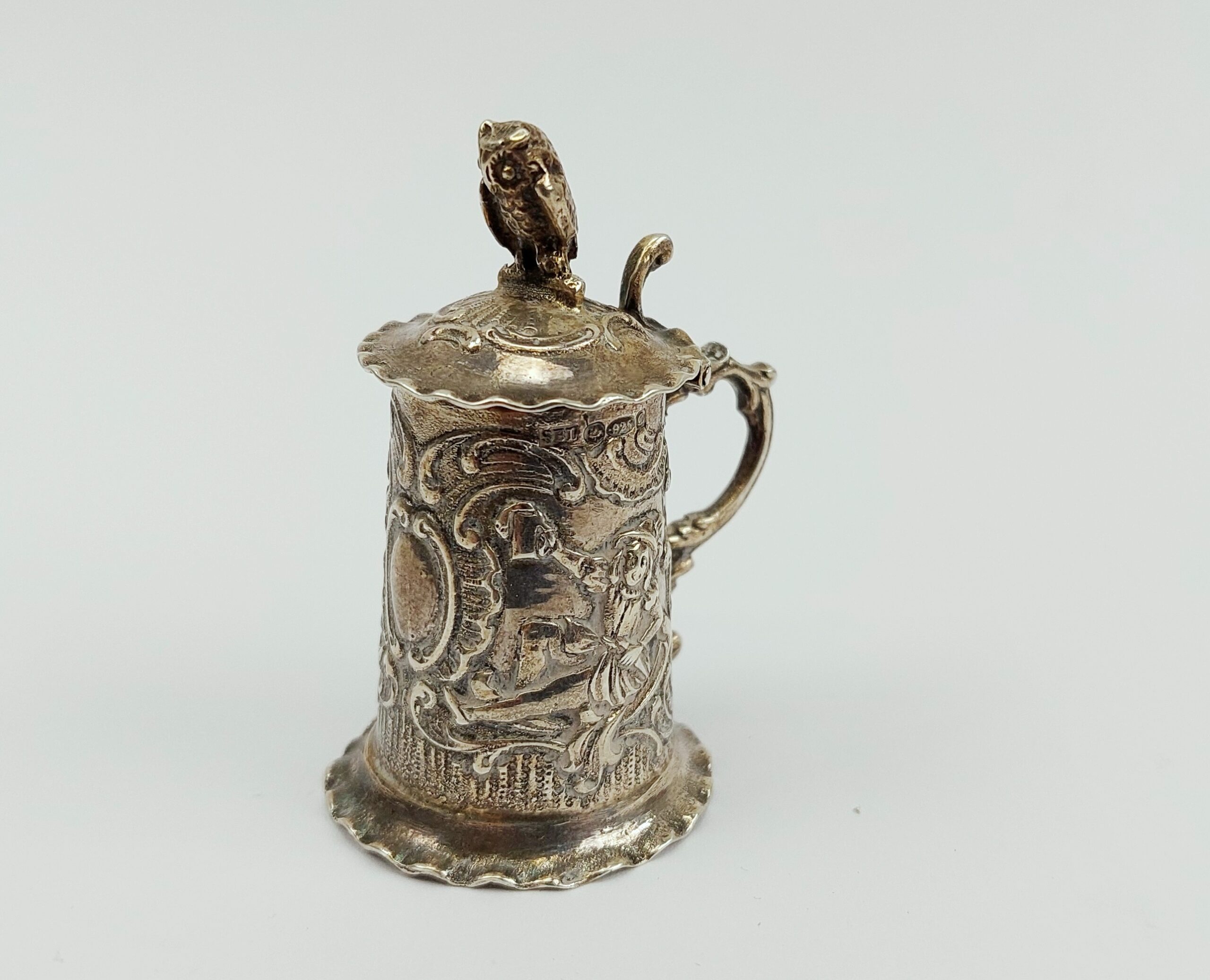 Miniature Sterling Silver Tankard With Owl by Samuel Boyce Landeck c1904 - Image 3