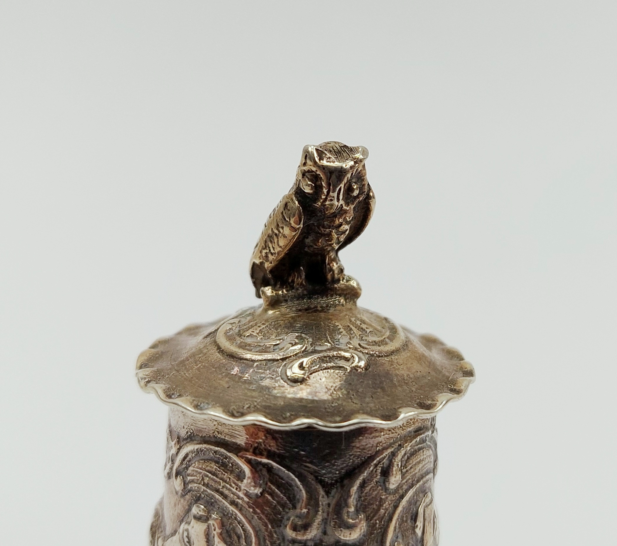 Miniature Sterling Silver Tankard With Owl by Samuel Boyce Landeck c1904 - Image 5