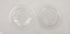 Pair Of Lalique 1972 Shell Plates Etched Lalique France