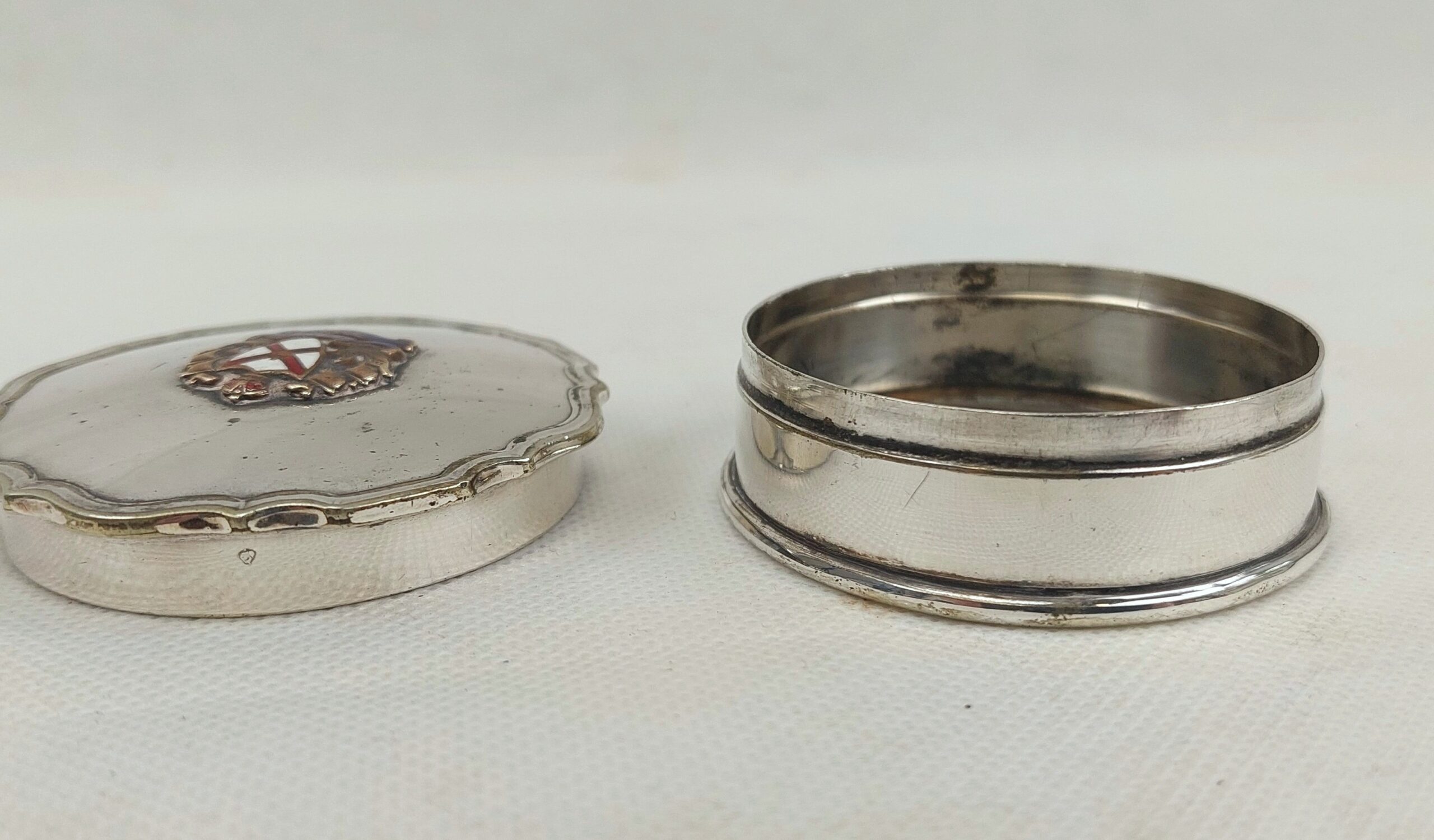 1930's RMS Alcantara Ships Silver Plate And Enamel Pill Box - Image 4