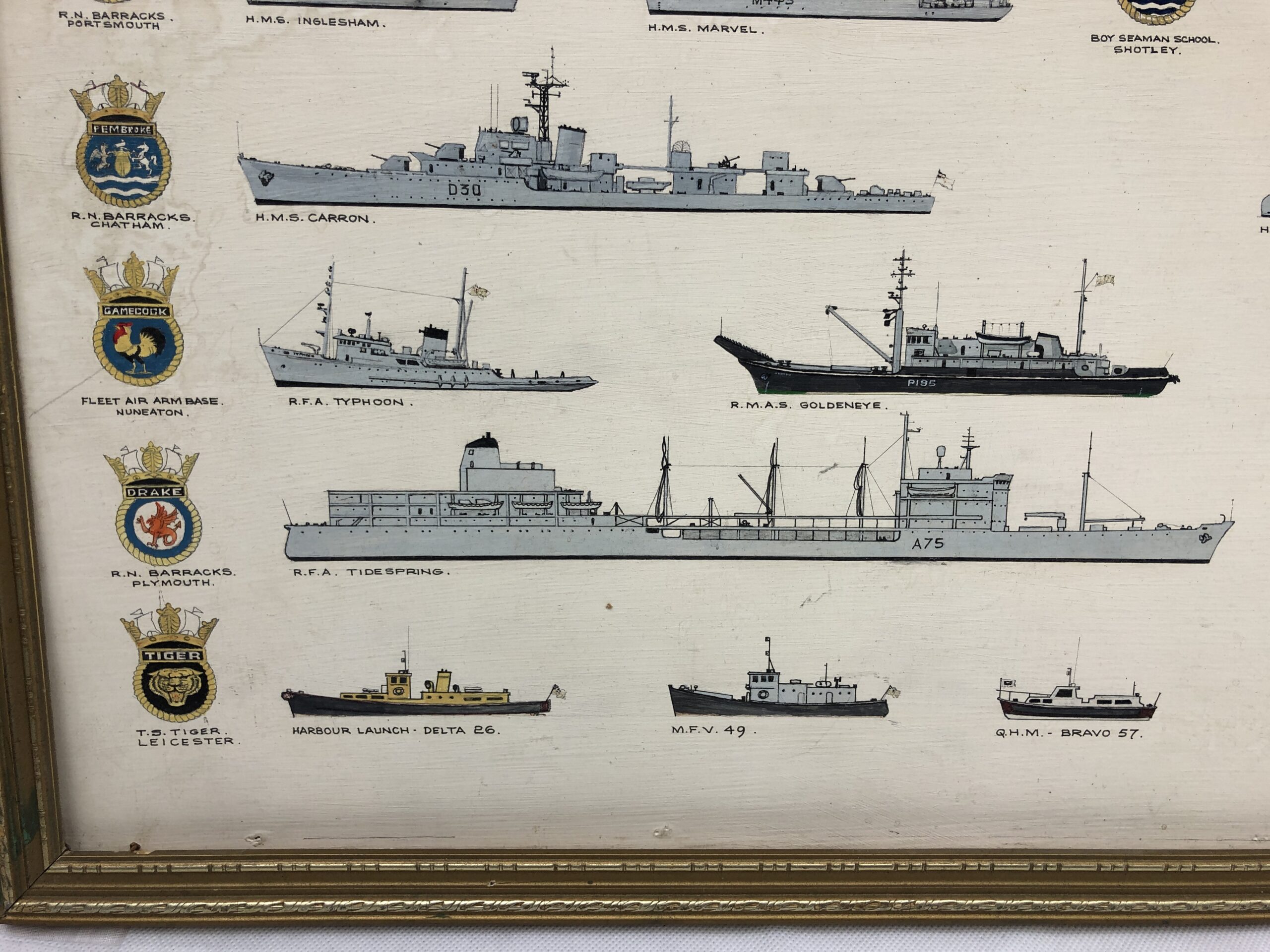 Roy Harold Henderson RN MN Oil Painting Of The Ships He Served On With Medal Ribbon Bar - Image 14