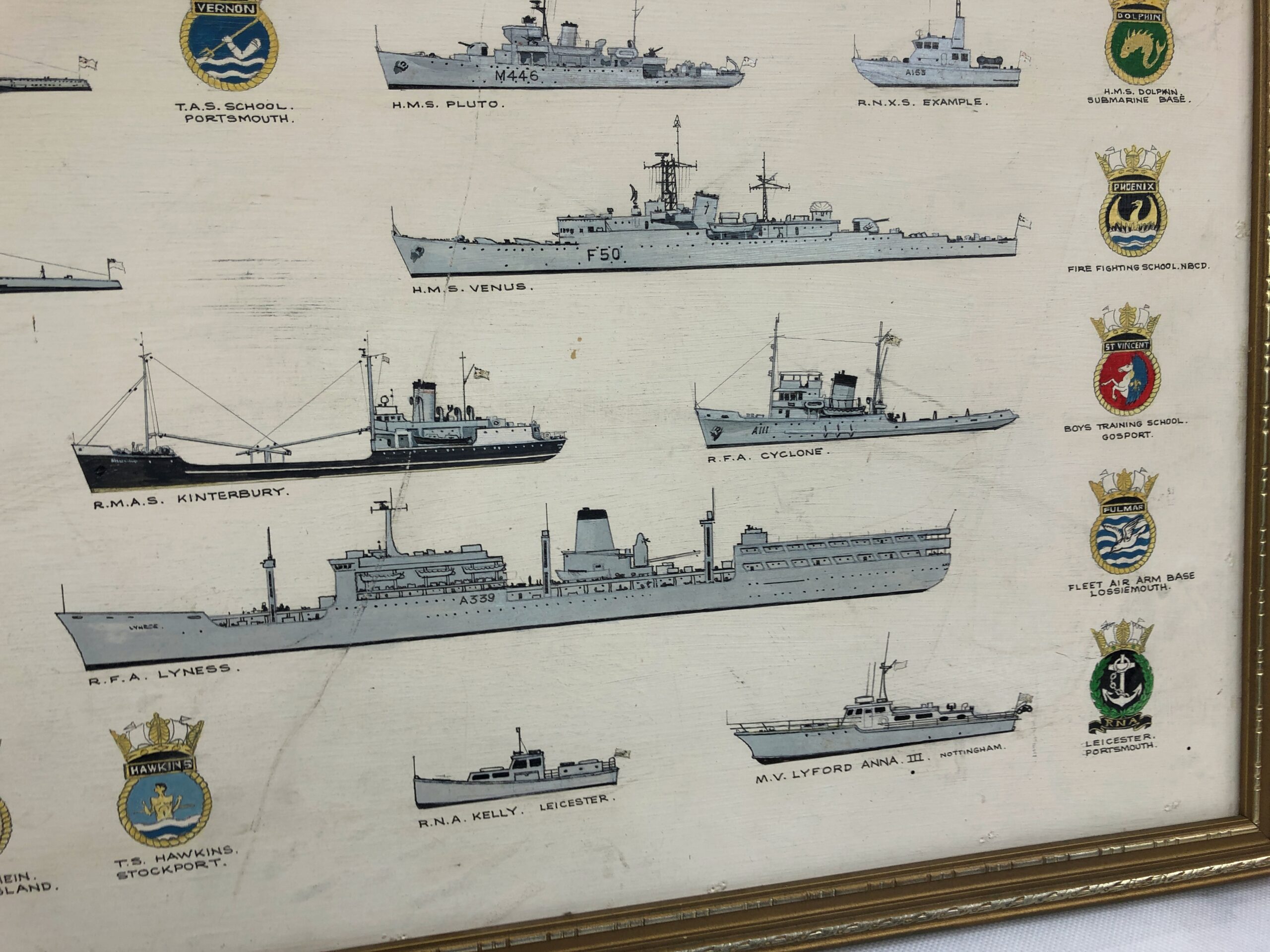 Roy Harold Henderson RN MN Oil Painting Of The Ships He Served On With Medal Ribbon Bar - Image 12