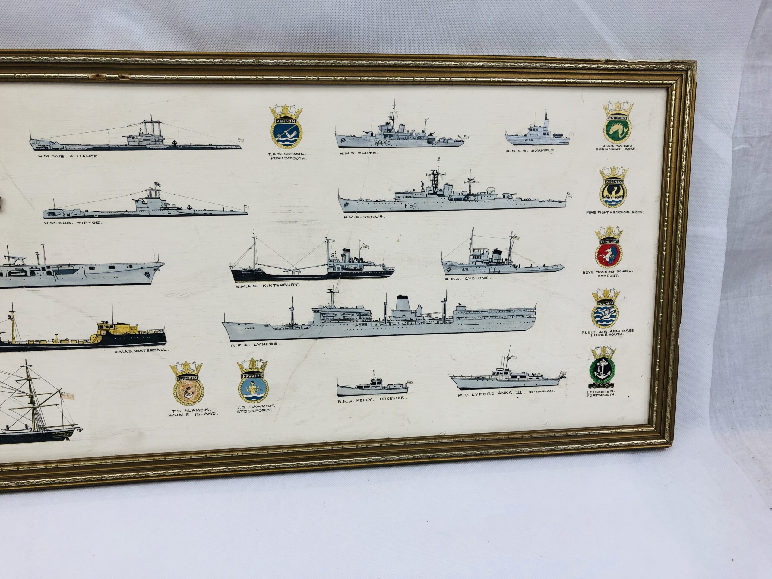 Roy Harold Henderson RN MN Oil Painting Of The Ships He Served On With Medal Ribbon Bar - Image 8
