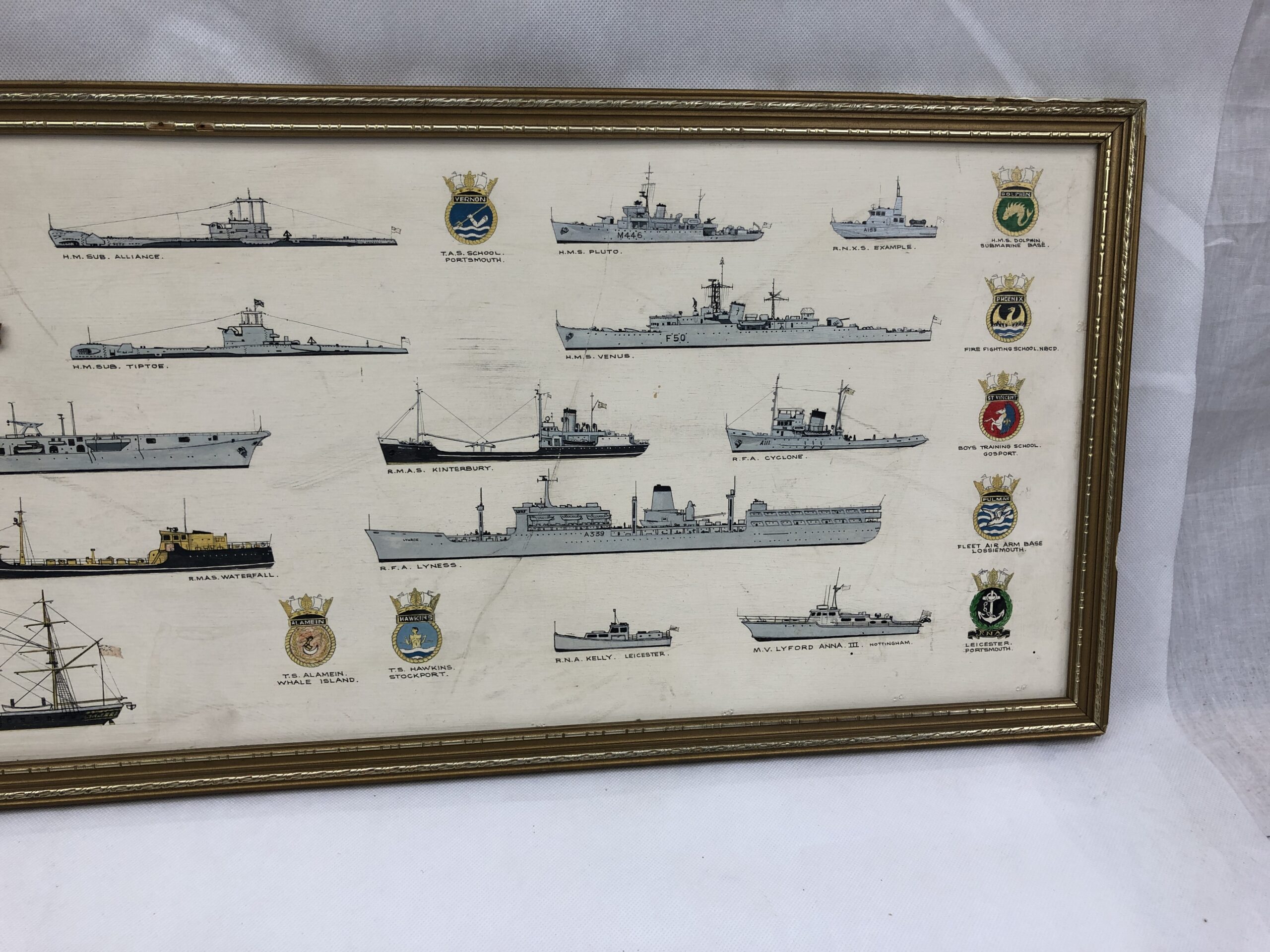 Roy Harold Henderson RN MN Oil Painting Of The Ships He Served On With Medal Ribbon Bar - Image 18