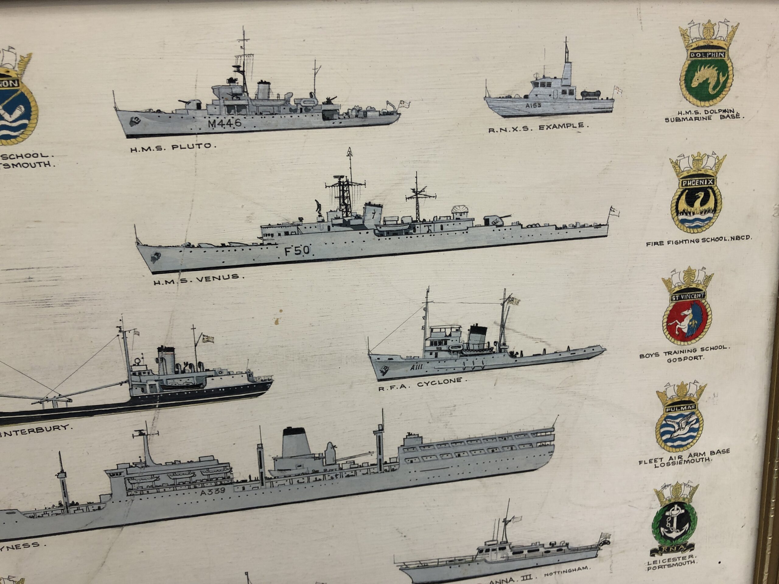 Roy Harold Henderson RN MN Oil Painting Of The Ships He Served On With Medal Ribbon Bar - Image 17