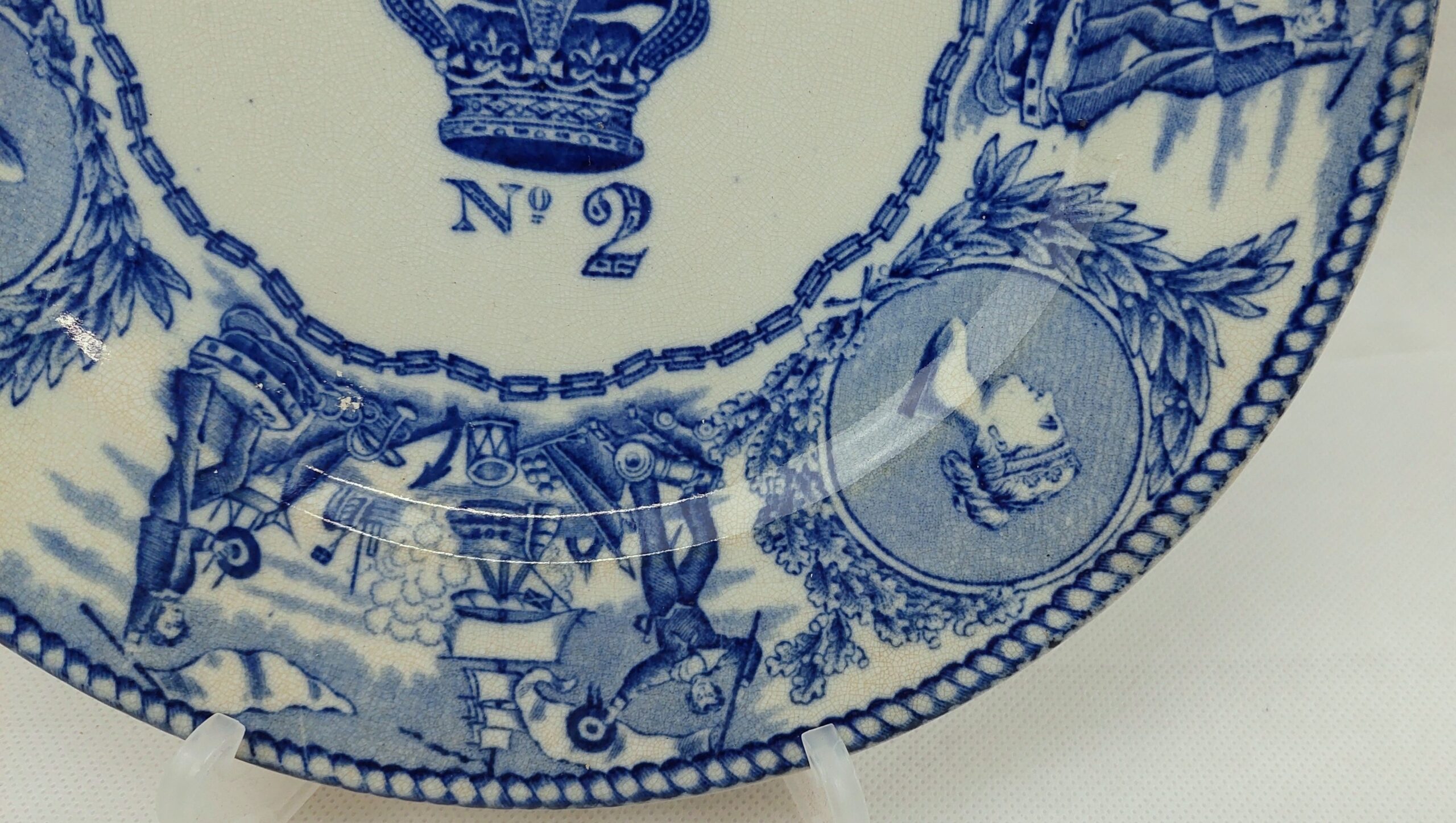 Royal Navy Victorian Young Queens Head Mess Plate No 2 - Image 3