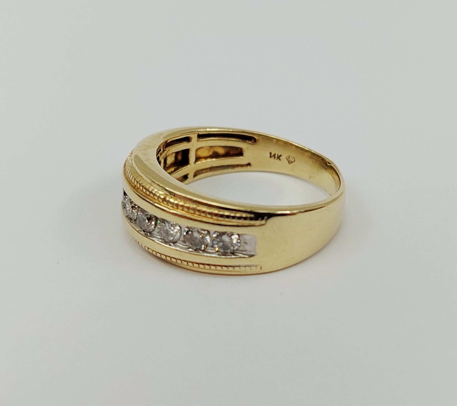 Gents 14ct Yellow Gold 9 Stone 0.84CTW Diamond Ring UK Size X, US 11.75 - Image 2