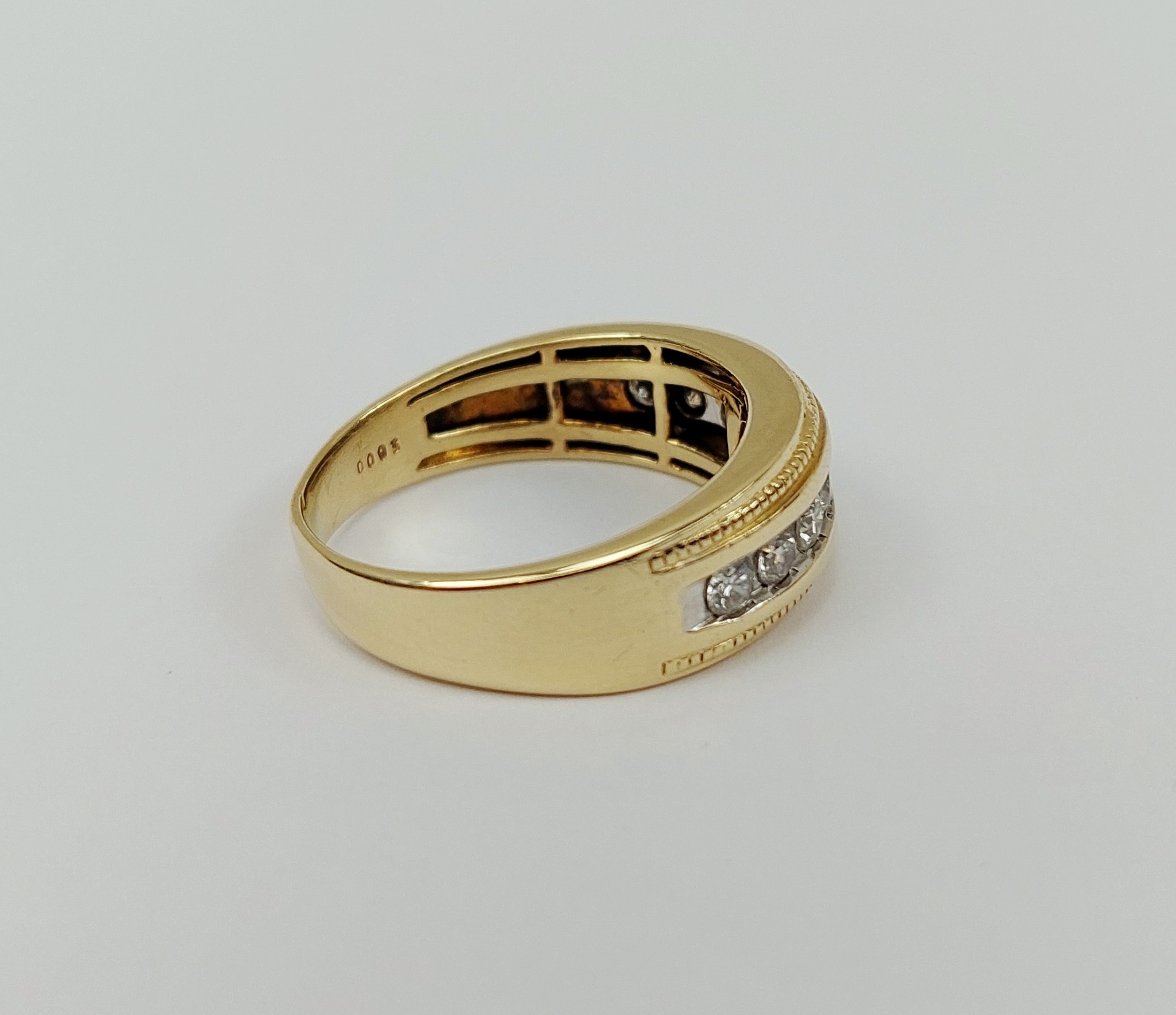 Gents 14ct Yellow Gold 9 Stone 0.84CTW Diamond Ring UK Size X, US 11.75 - Image 3