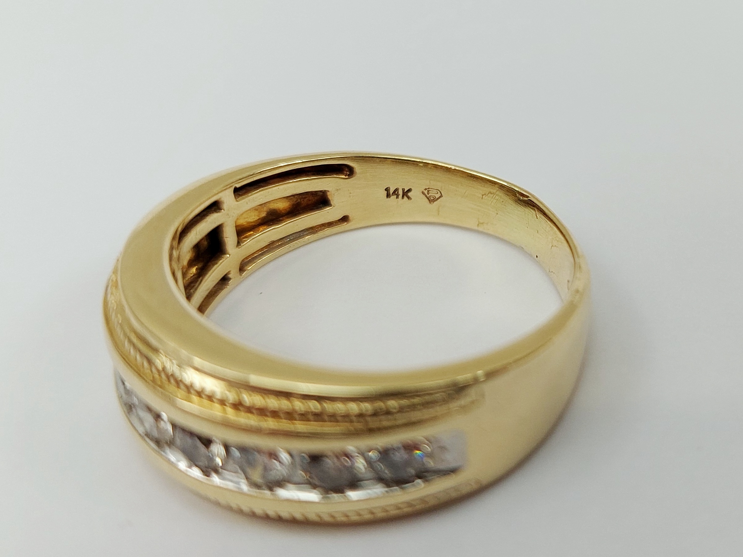 Gents 14ct Yellow Gold 9 Stone 0.84CTW Diamond Ring UK Size X, US 11.75 - Image 4