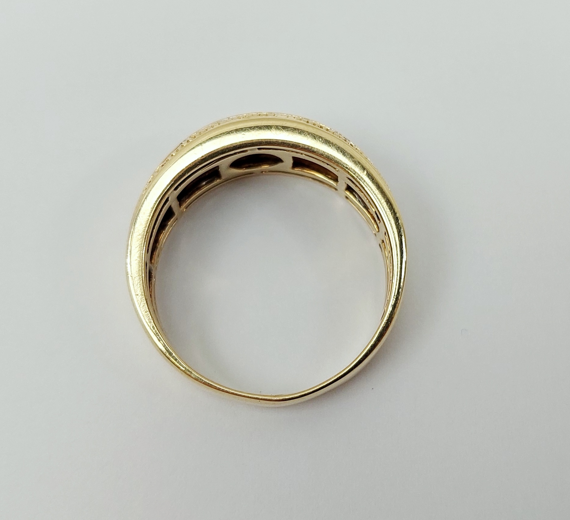 Gents 14ct Yellow Gold 9 Stone 0.84CTW Diamond Ring UK Size X, US 11.75 - Image 6