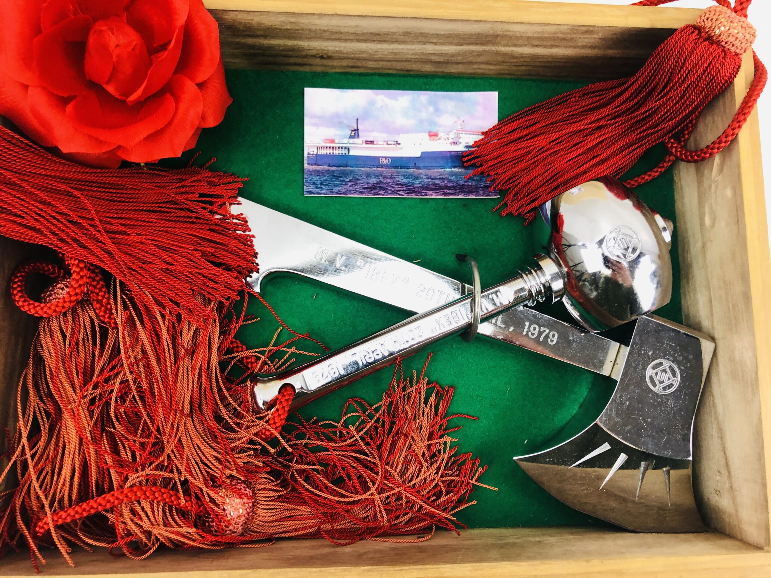 Silver Plated Launching Casket, Hammer And Axe For The P&O Ferry MV Ibex - Image 3