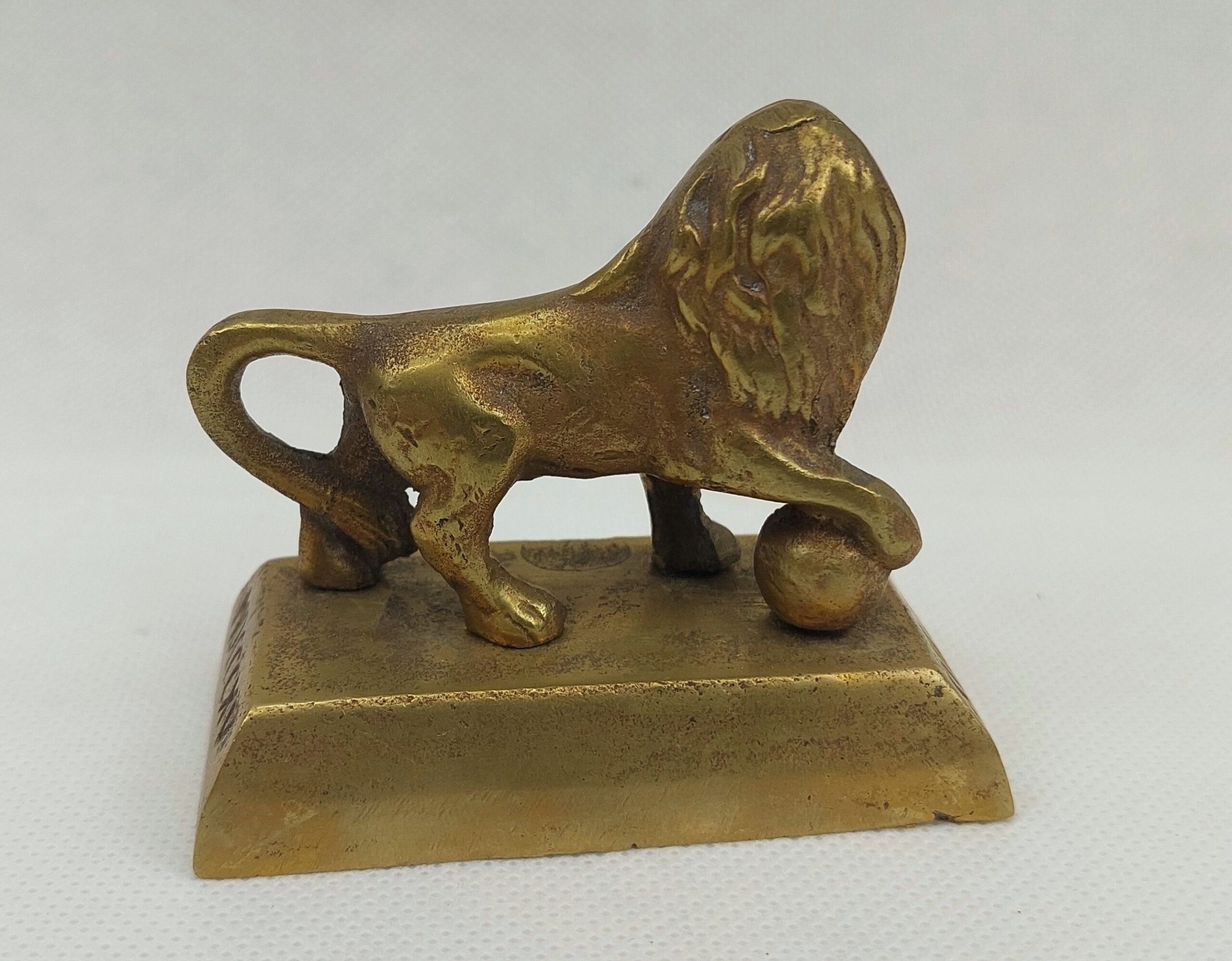Victorian French Battle Of Waterloo Brass Lion Souvenir - Image 5