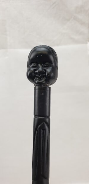 Vintage Buddha's Head Ebony Walking Stick