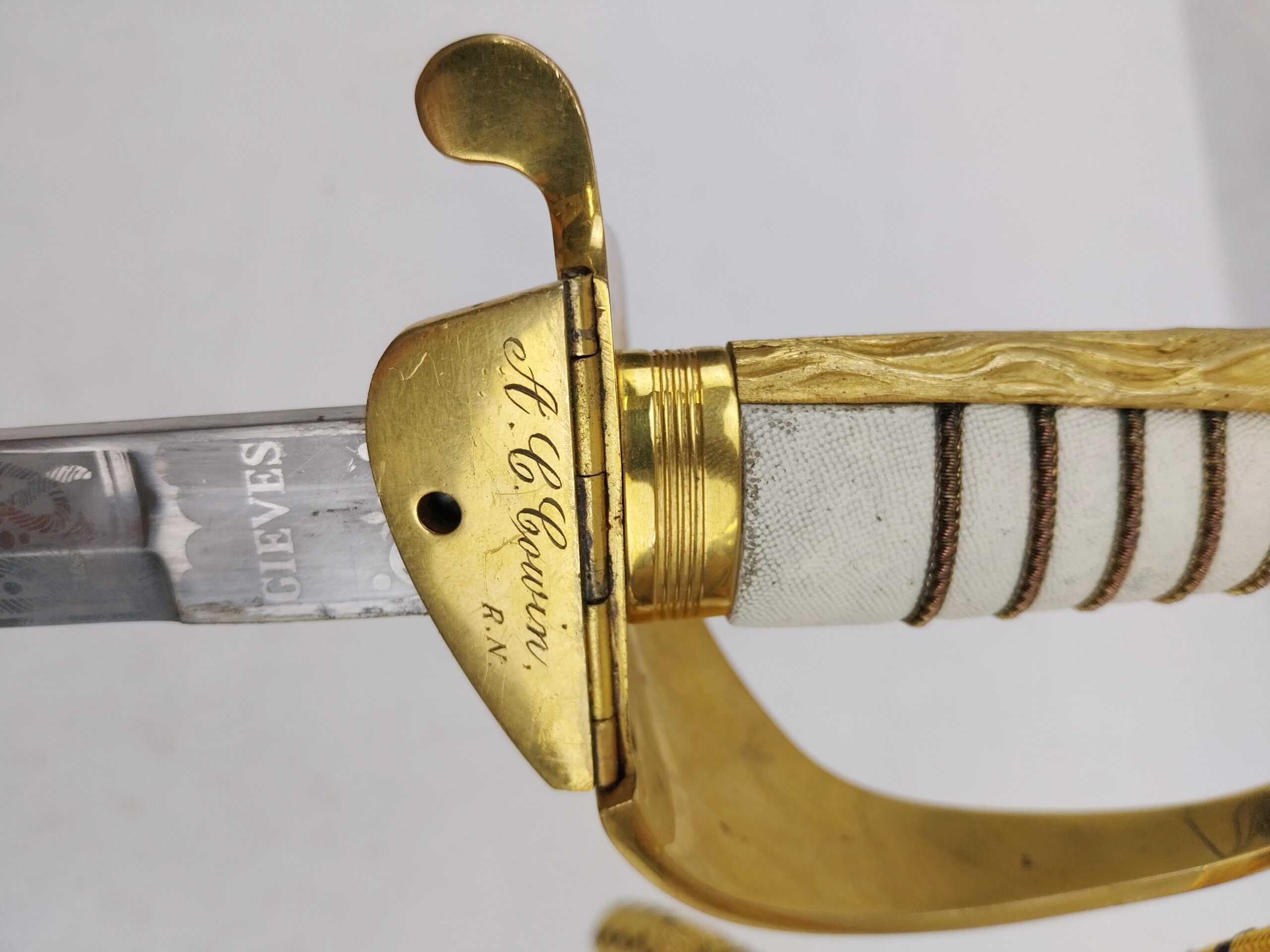 1827 Pattern Royal Navy Officers Sword with Scabbard and Case - Image 6