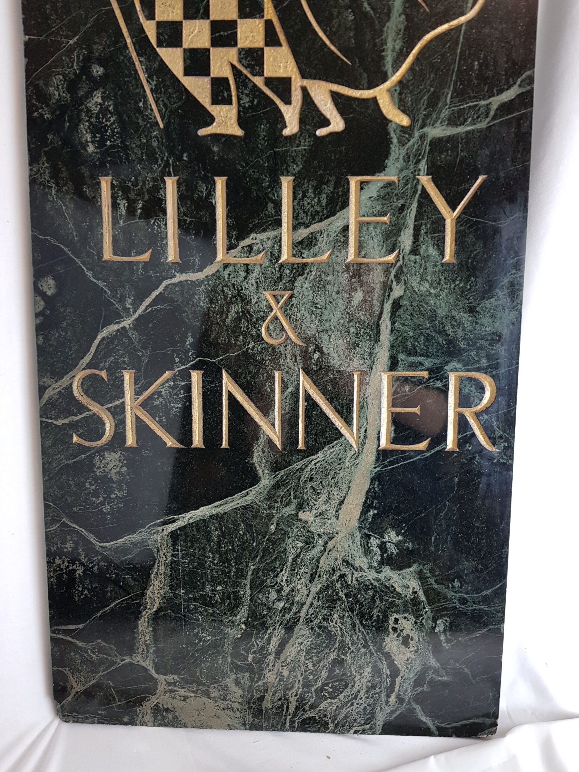 Lilley & Skinner Large Marble Shop Sign Circa 1950s - Image 2