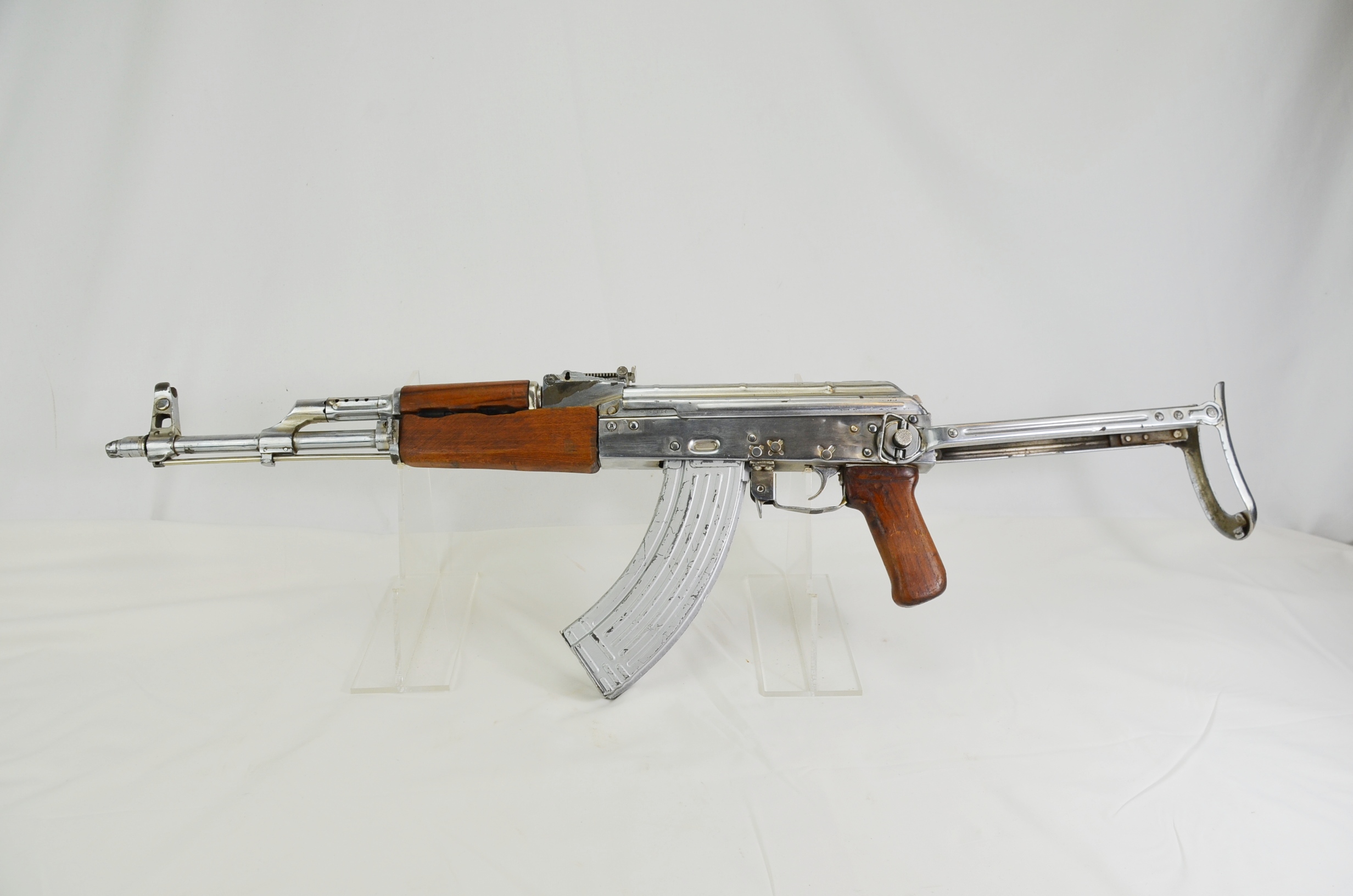 Iraqi Nickel Plated AK-47 Assault Rifle AKMS - Image 6