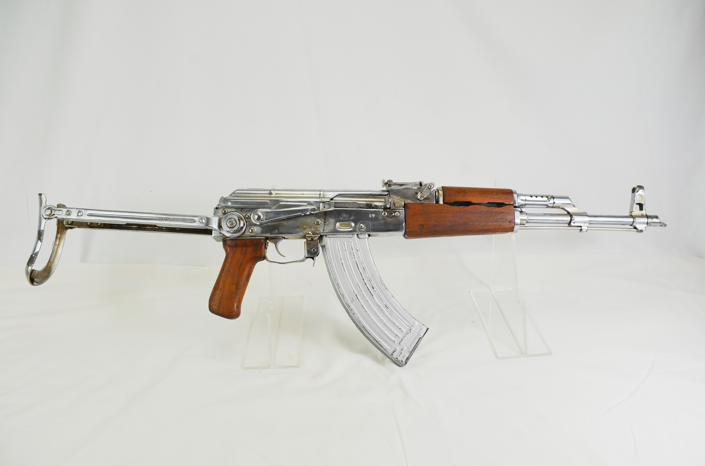 Iraqi Nickel Plated AK-47 Assault Rifle AKMS