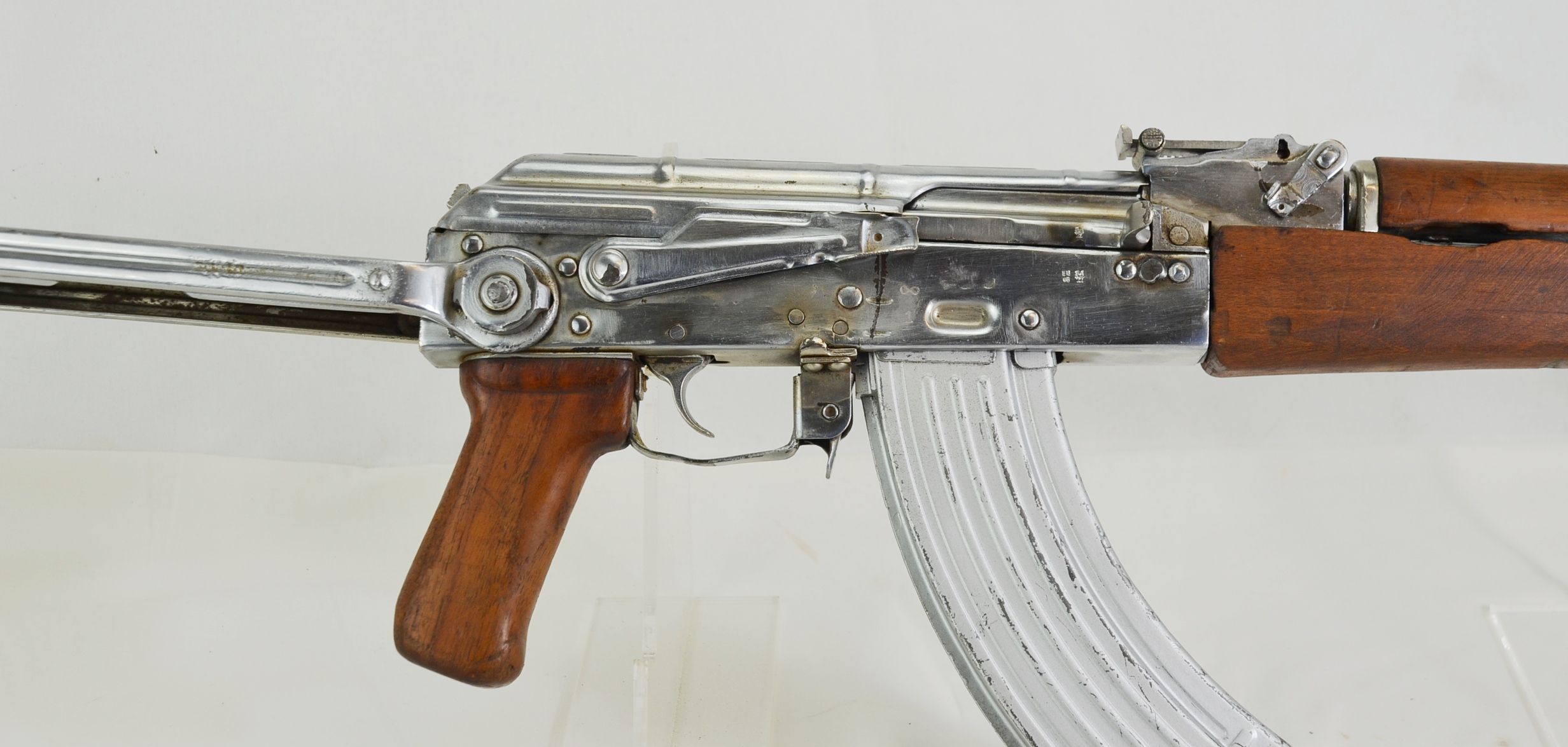 Iraqi Nickel Plated AK-47 Assault Rifle AKMS - Image 9