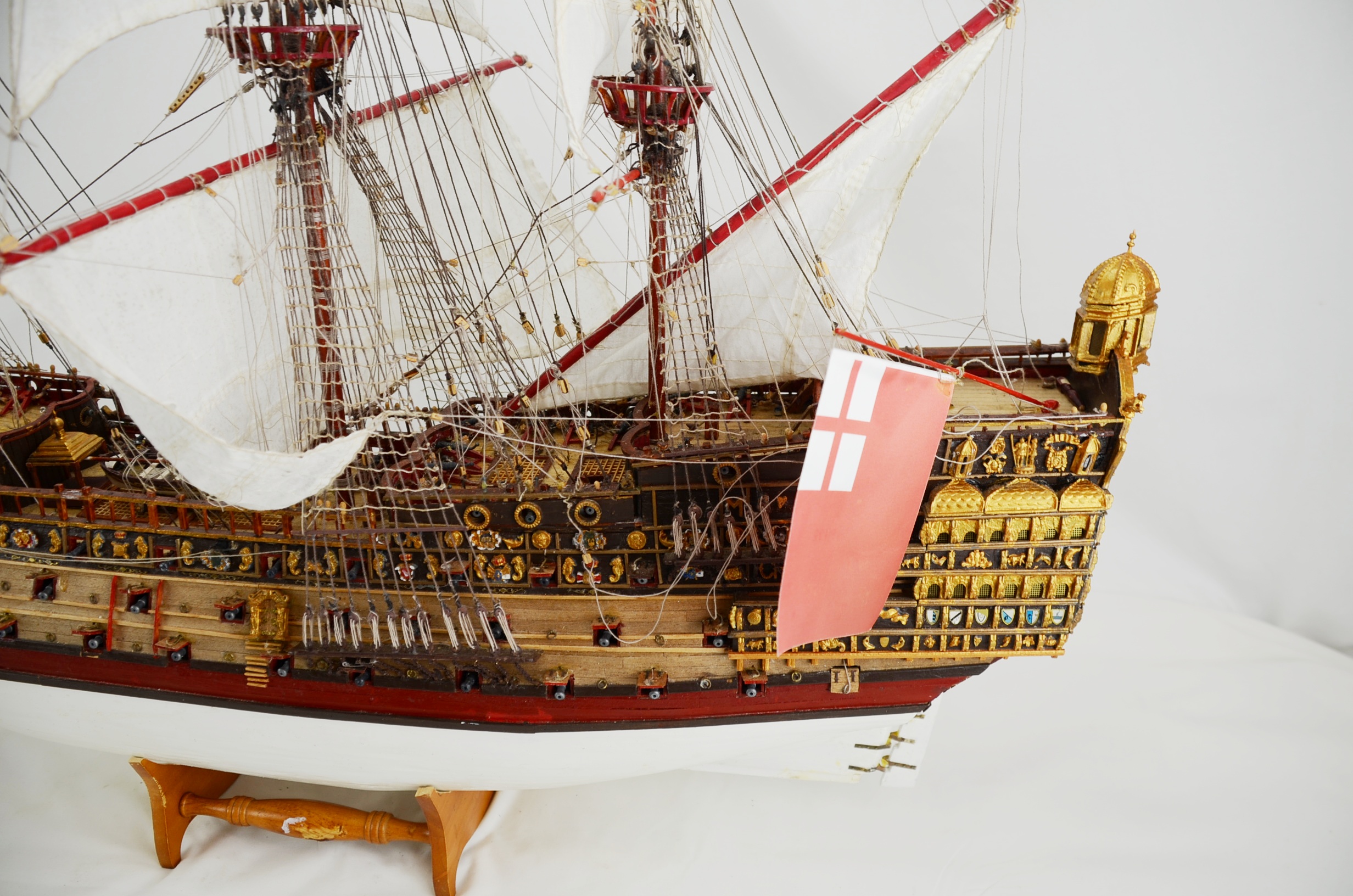 Hand Built Scale Model of HMS Sovereign Of The Seas 90 Gun Ship of the Line - Image 4