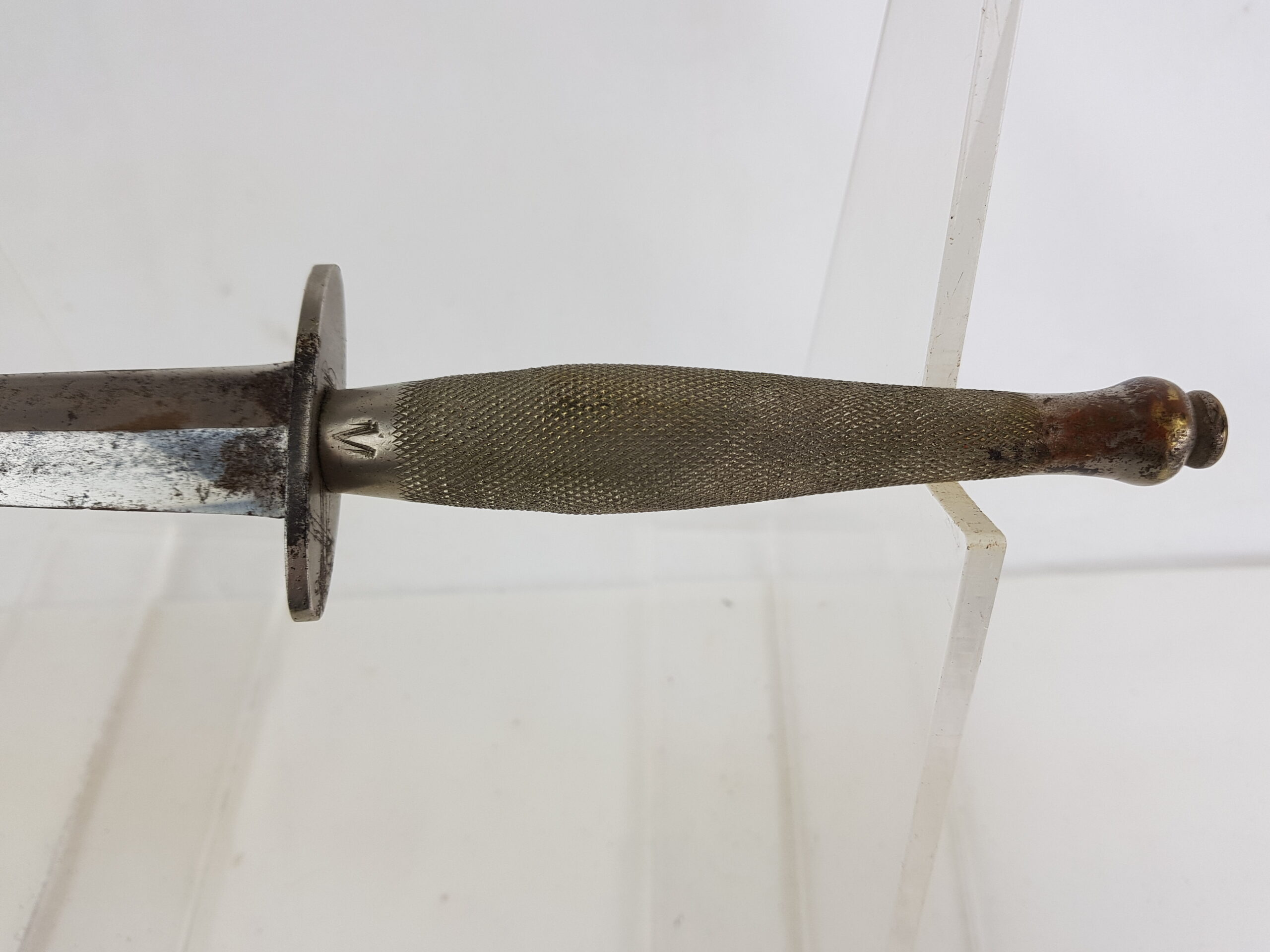 WW2 British Nickle Second Pattern Commando Fairbairn Sykes Fighting Knife belonging to John Vodden 9 Commandos - Image 3