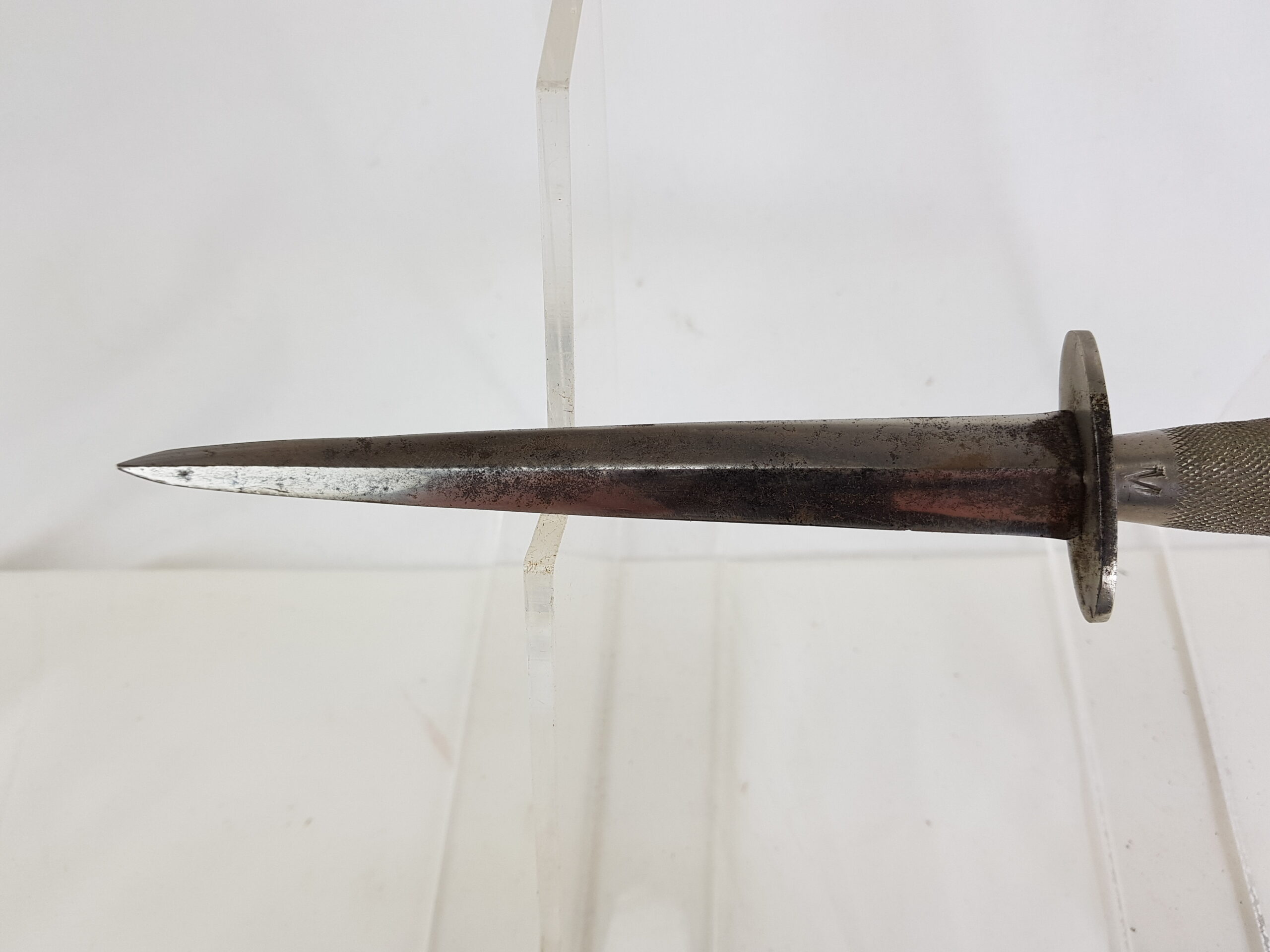 WW2 British Nickle Second Pattern Commando Fairbairn Sykes Fighting Knife belonging to John Vodden 9 Commandos - Image 4