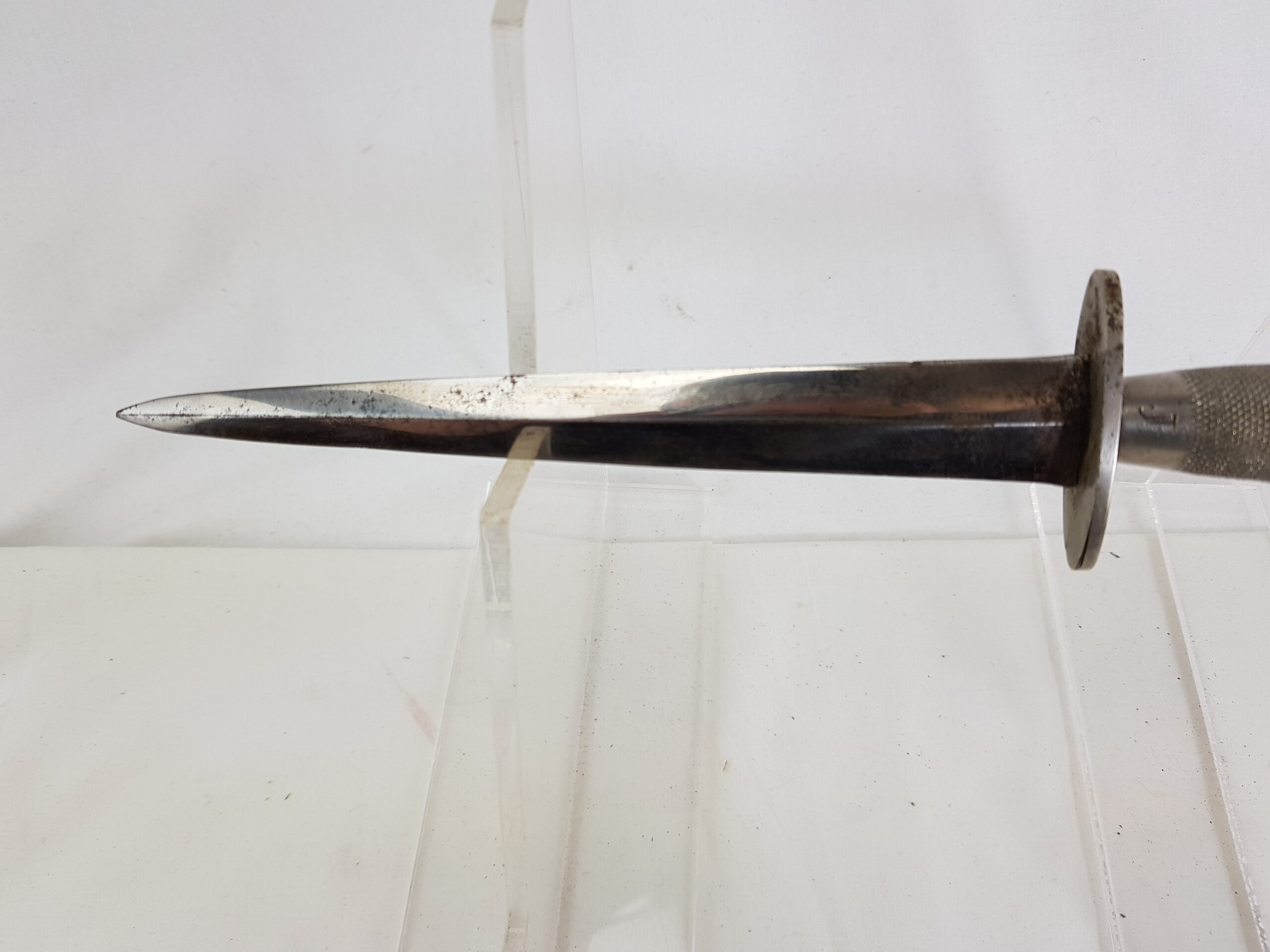 WW2 British Nickle Second Pattern Commando Fairbairn Sykes Fighting Knife belonging to John Vodden 9 Commandos - Image 8
