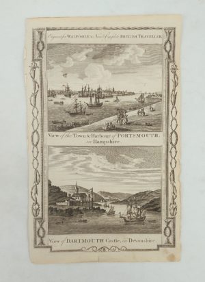 1784 View Of Portsmouth Harbour And Dartmouth Castle By Walpoole